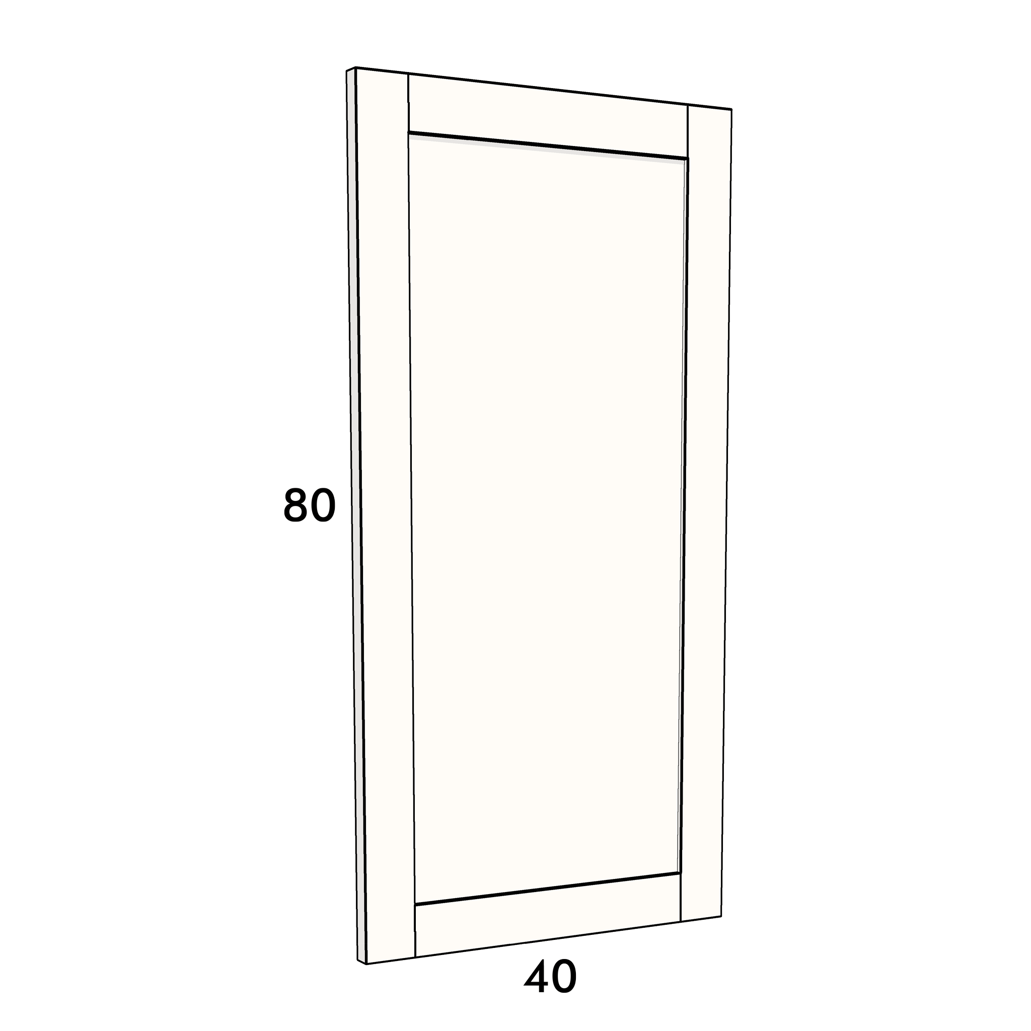 40cm wide, 80cm high cupboard door to fit an IKEA Metod kitchen cabinet