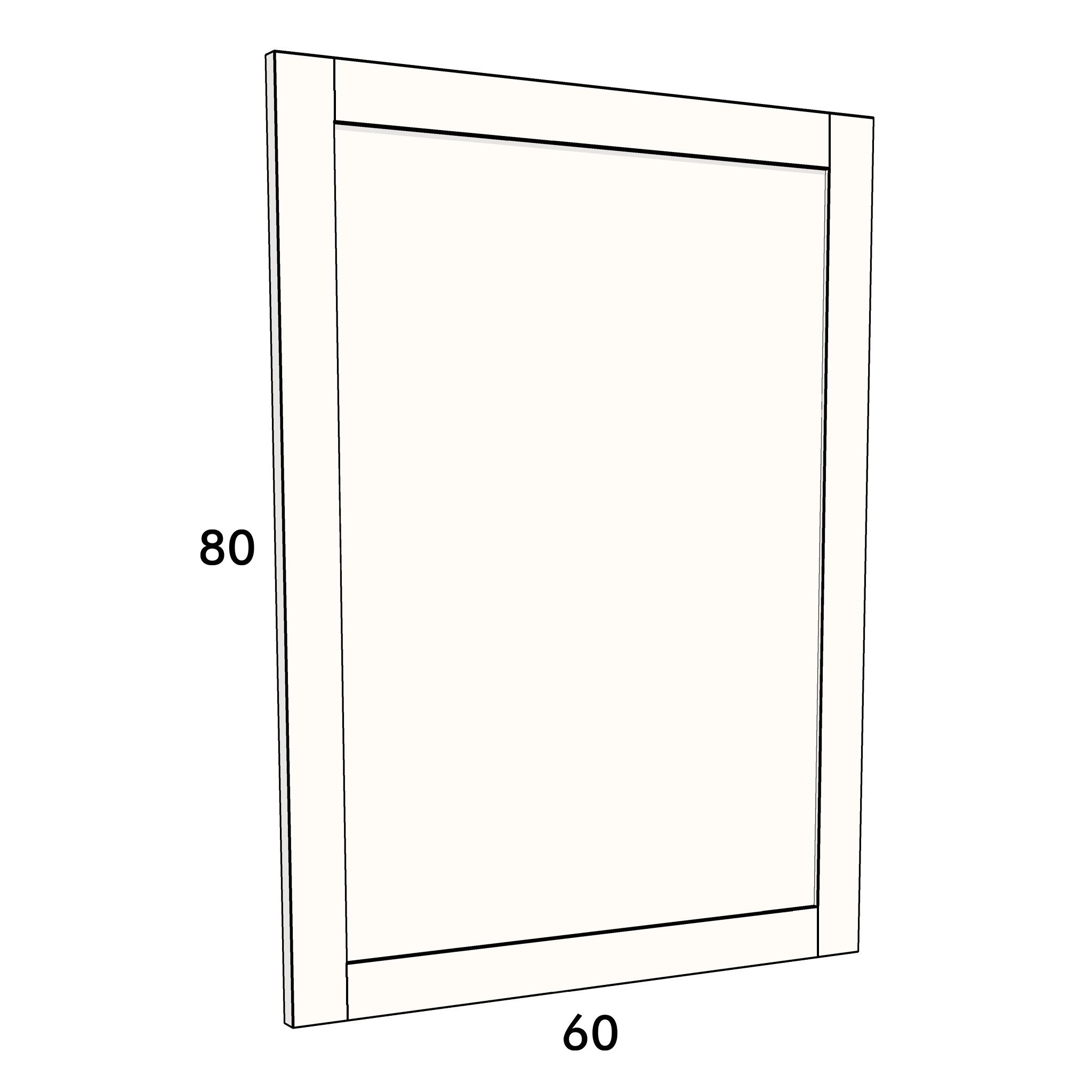 60cm wide, 80cm high drawer front to fit an IKEA Metod kitchen cabinet