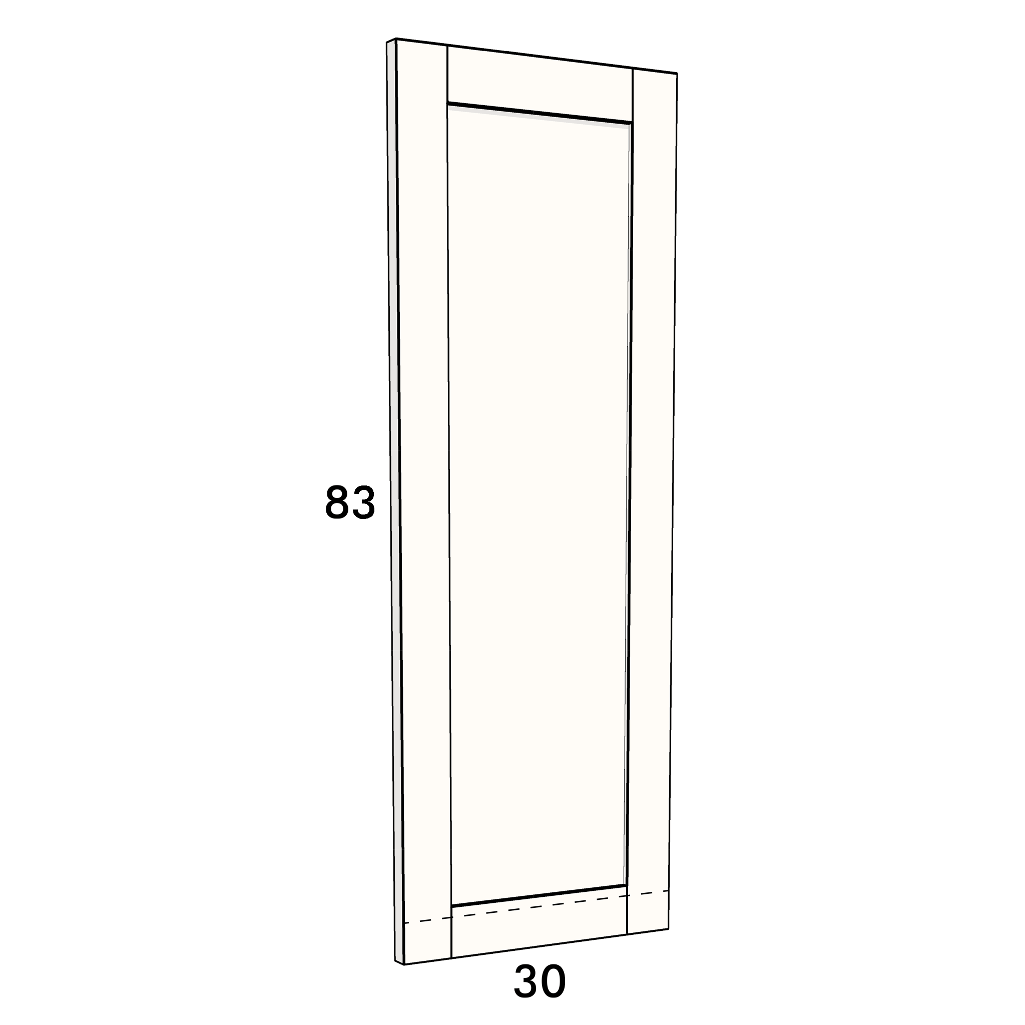 30cm wide, 83cm high cupboard door to fit an IKEA Metod kitchen cabinet
