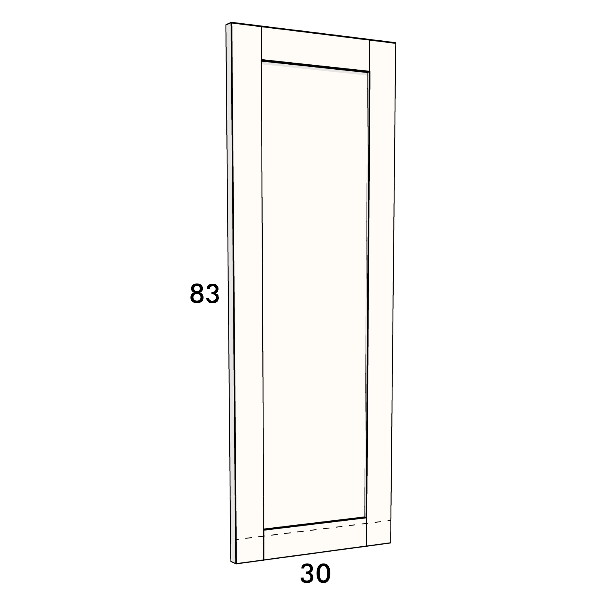 30cm wide, 83cm high cupboard door to fit an IKEA Metod kitchen cabinet