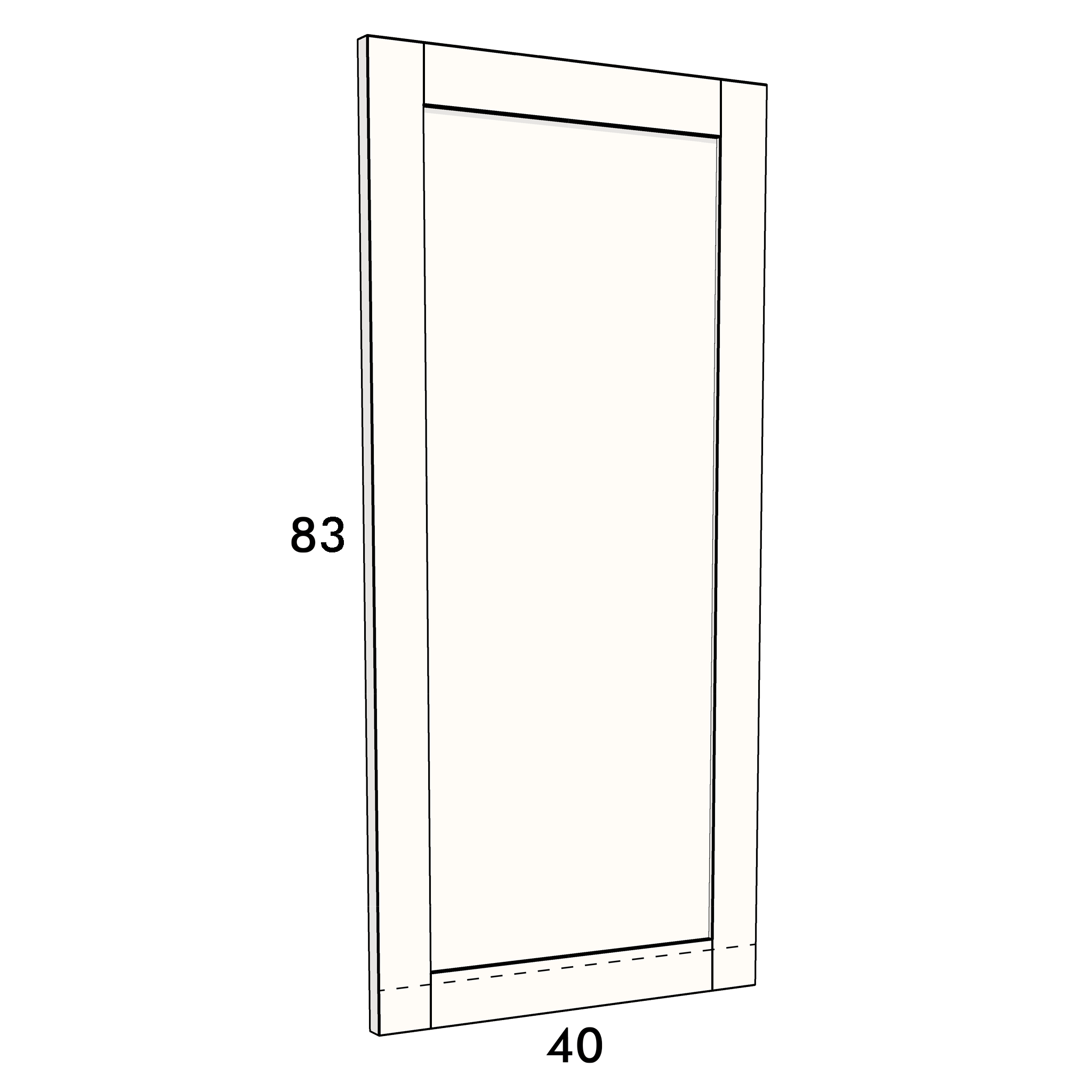 40cm wide, 83cm high cupboard door to fit an IKEA Metod kitchen cabinet