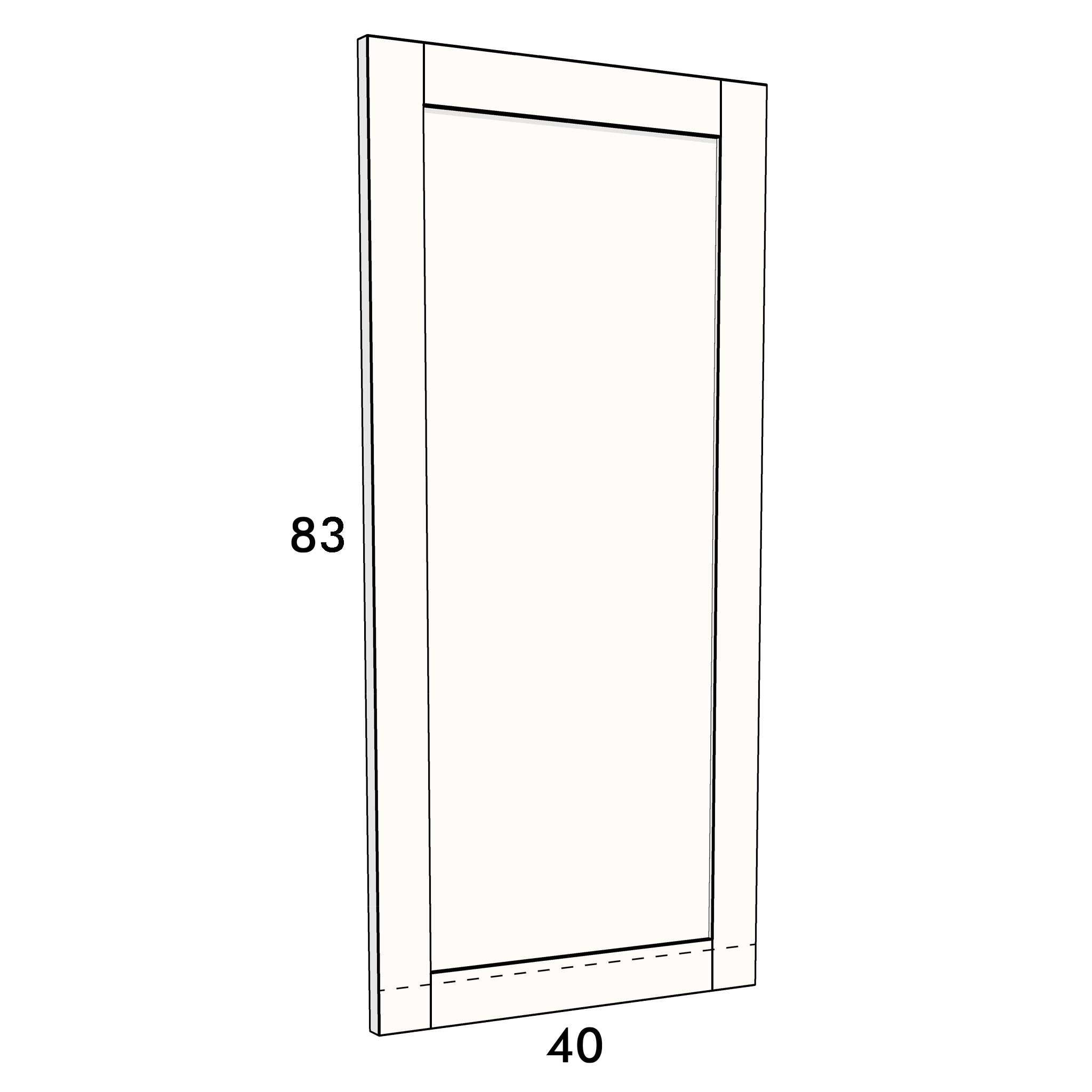40cm wide, 83cm high cupboard door to fit an IKEA Metod kitchen cabinet