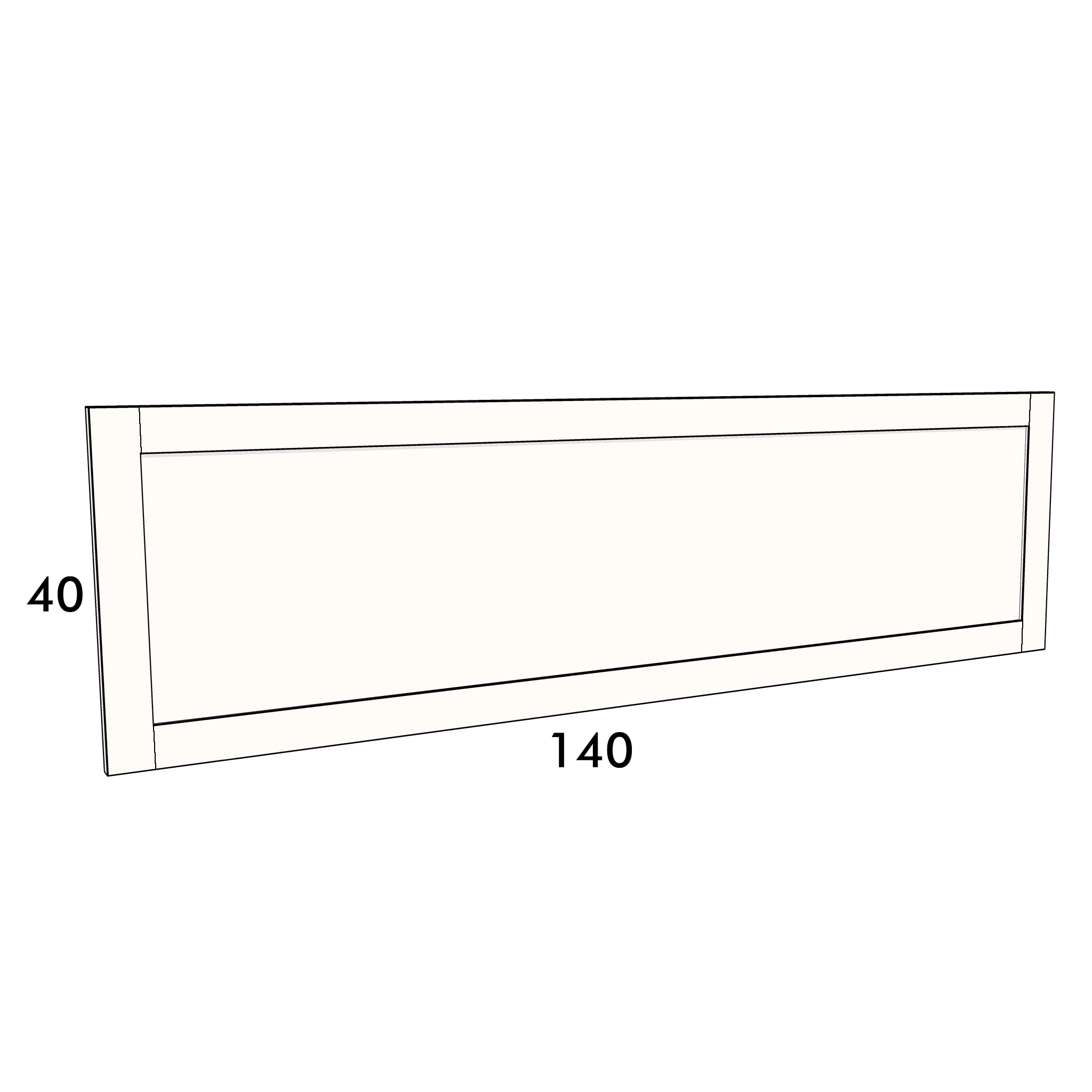 140cm wide, 40cm high cupboard door to fit an IKEA Metod kitchen cabinet