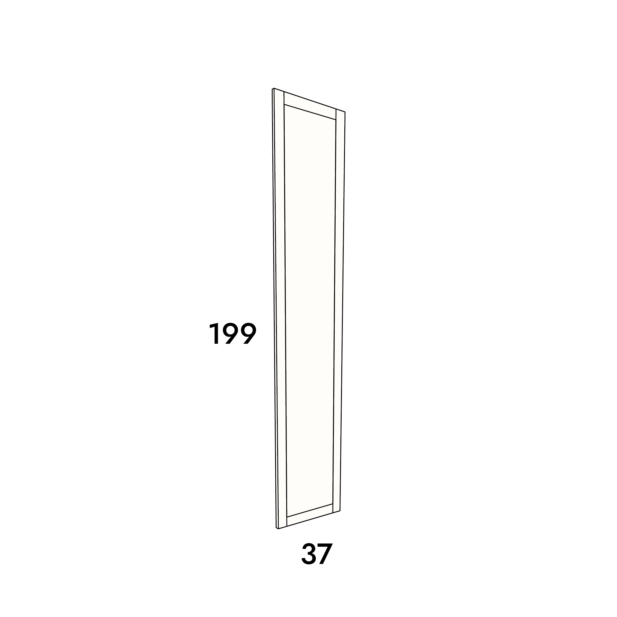 37cm wide, 199cm high cupboard door to fit an IKEA Metod kitchen cabinet