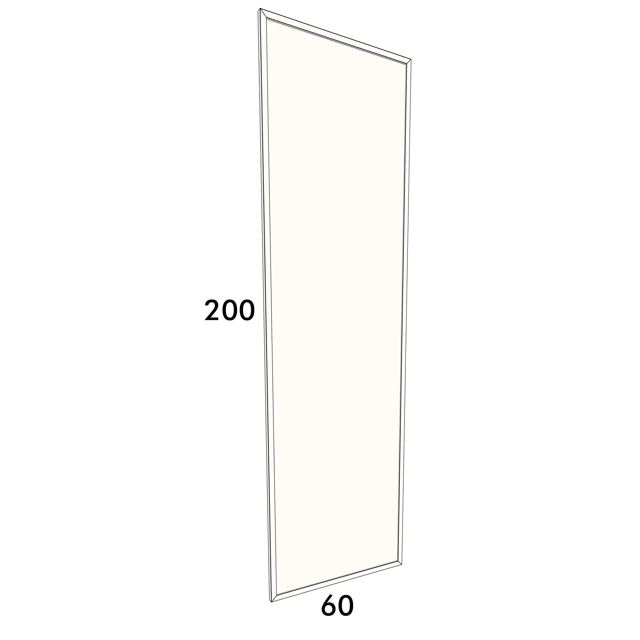60cm wide, 200cm high cupboard door to fit an IKEA Metod kitchen cabinet