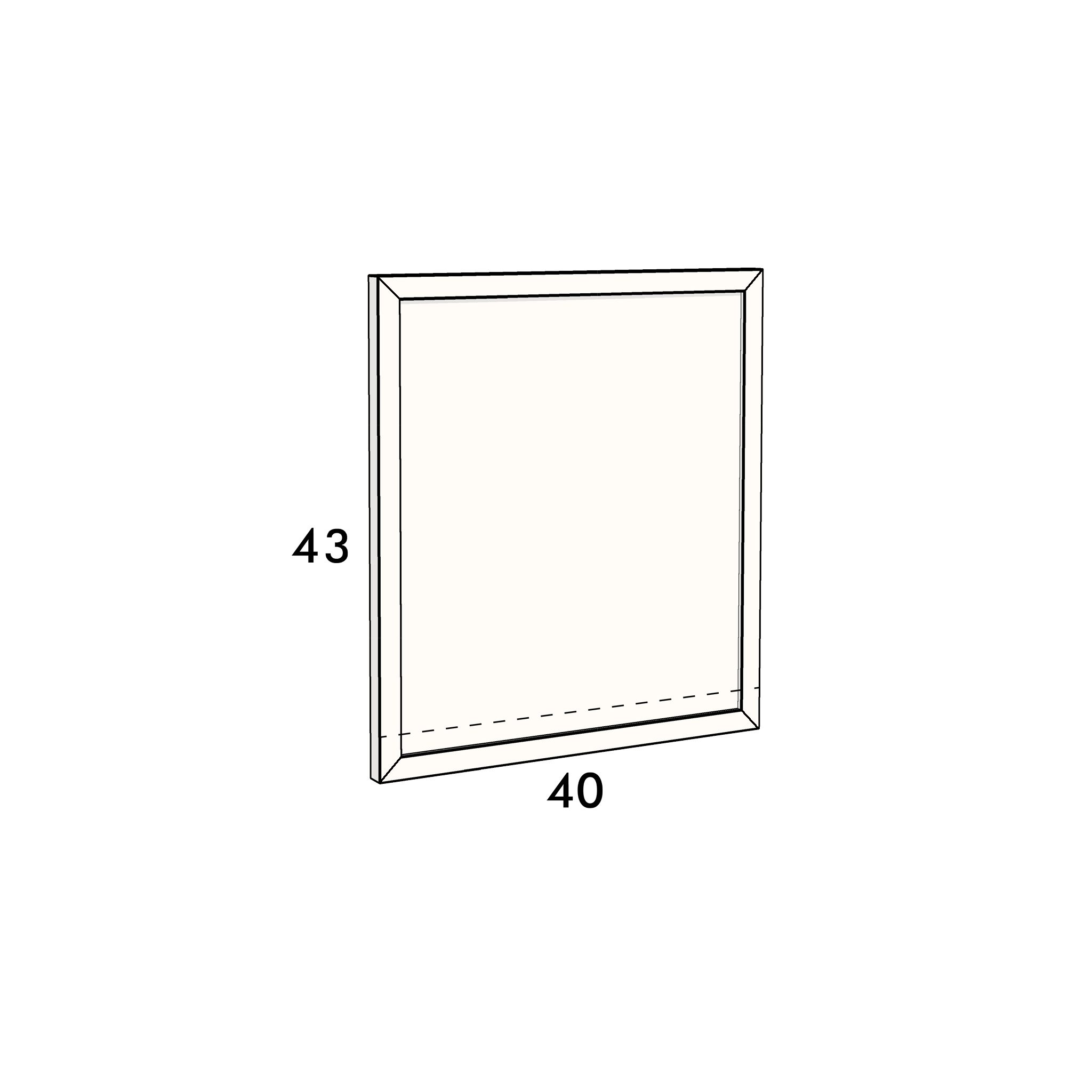 40cm wide, 43cm high cupboard door to fit an IKEA Metod kitchen cabinet