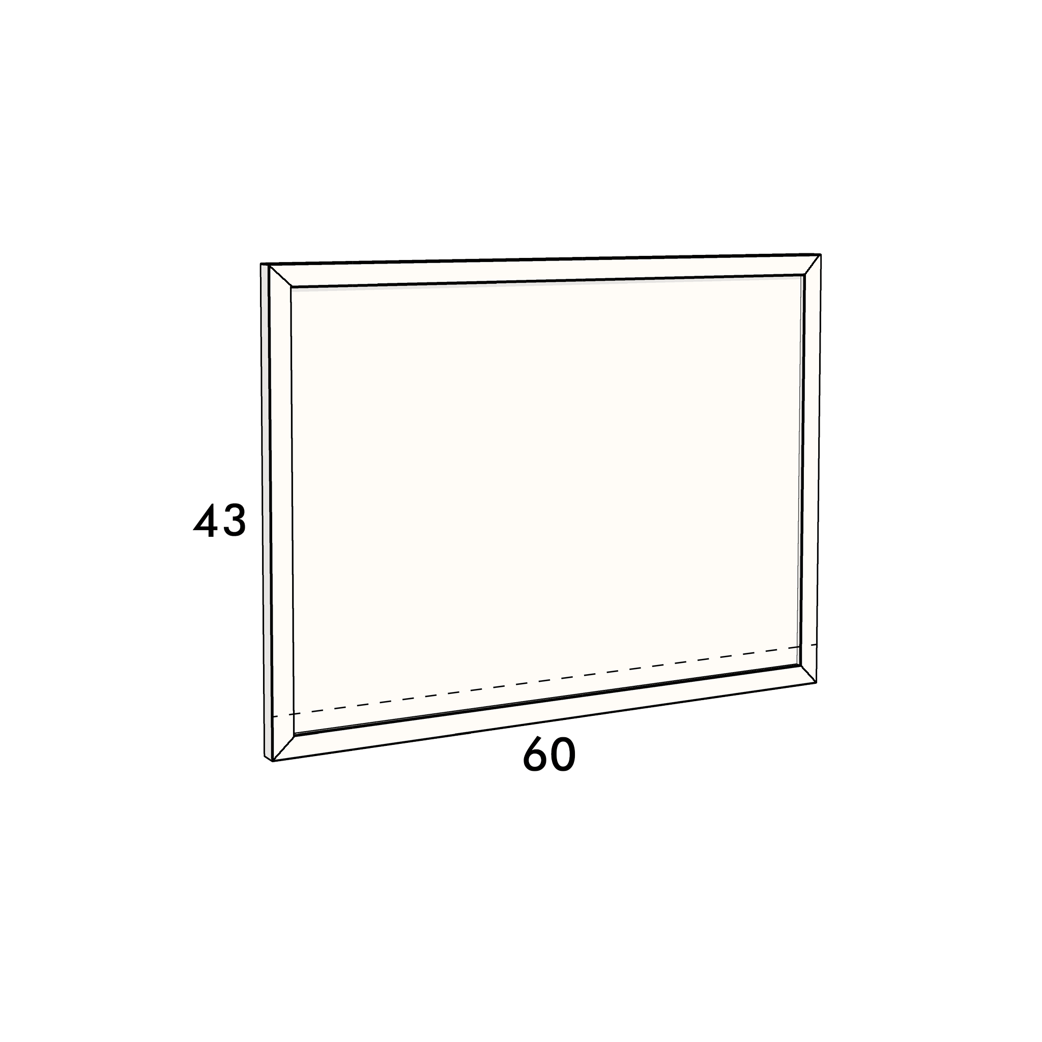 60cm wide, 43cm high cupboard door to fit an IKEA Metod kitchen cabinet