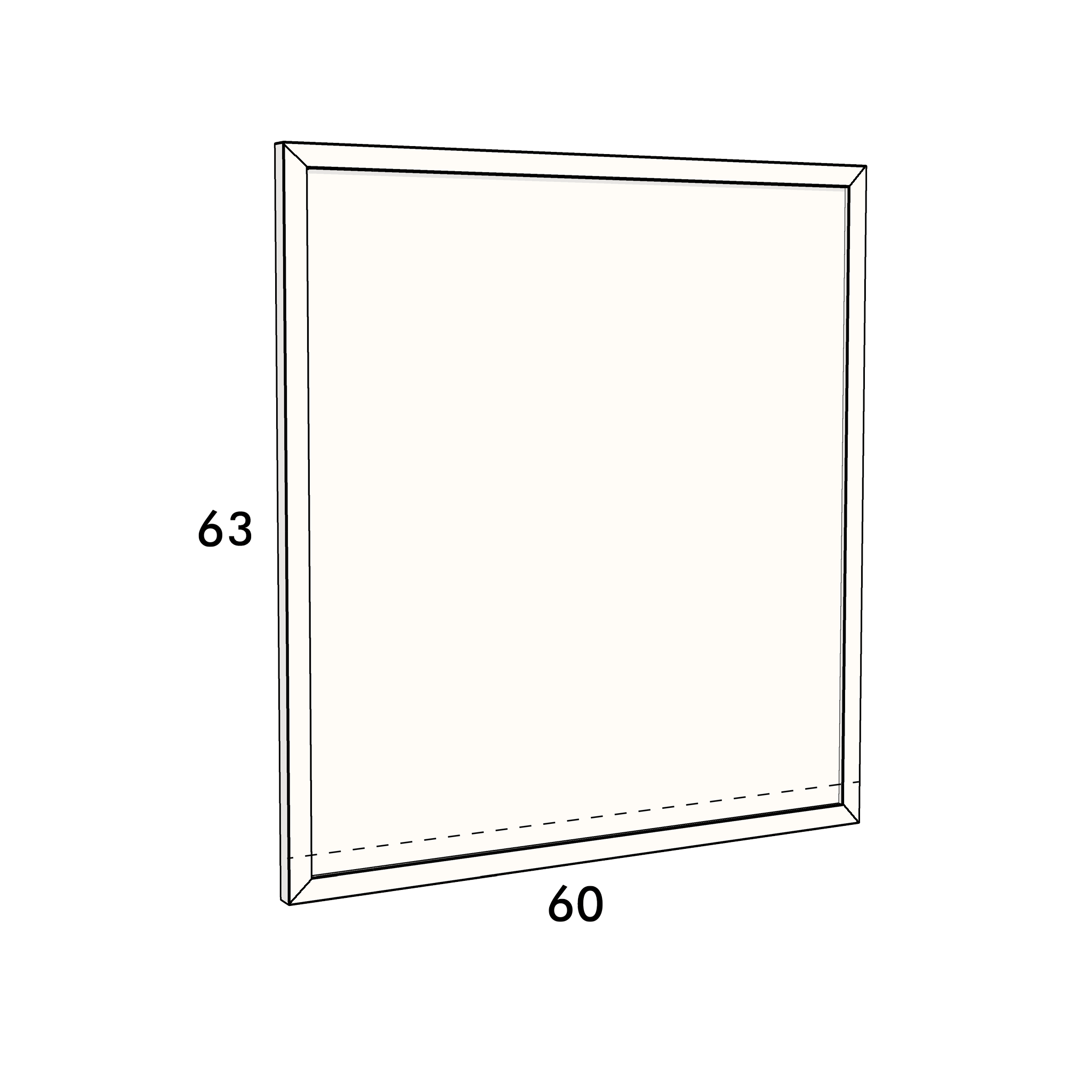 60cm wide, 63cm high cupboard door to fit an IKEA Metod kitchen cabinet
