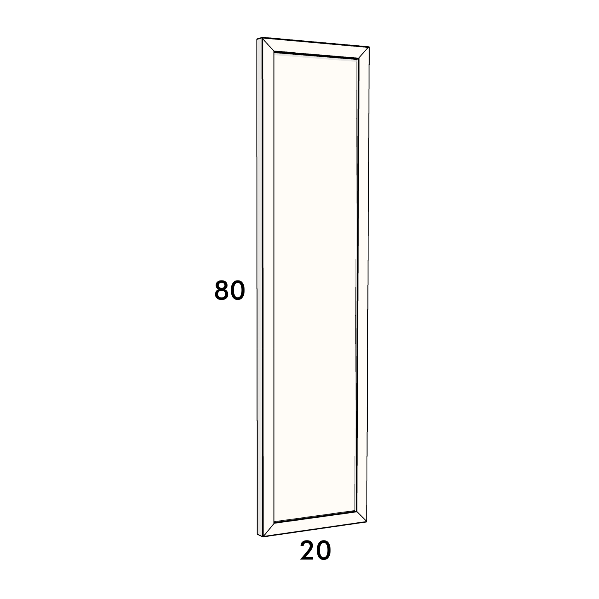 20cm wide, 80cm high cupboard door to fit an IKEA Metod kitchen cabinet