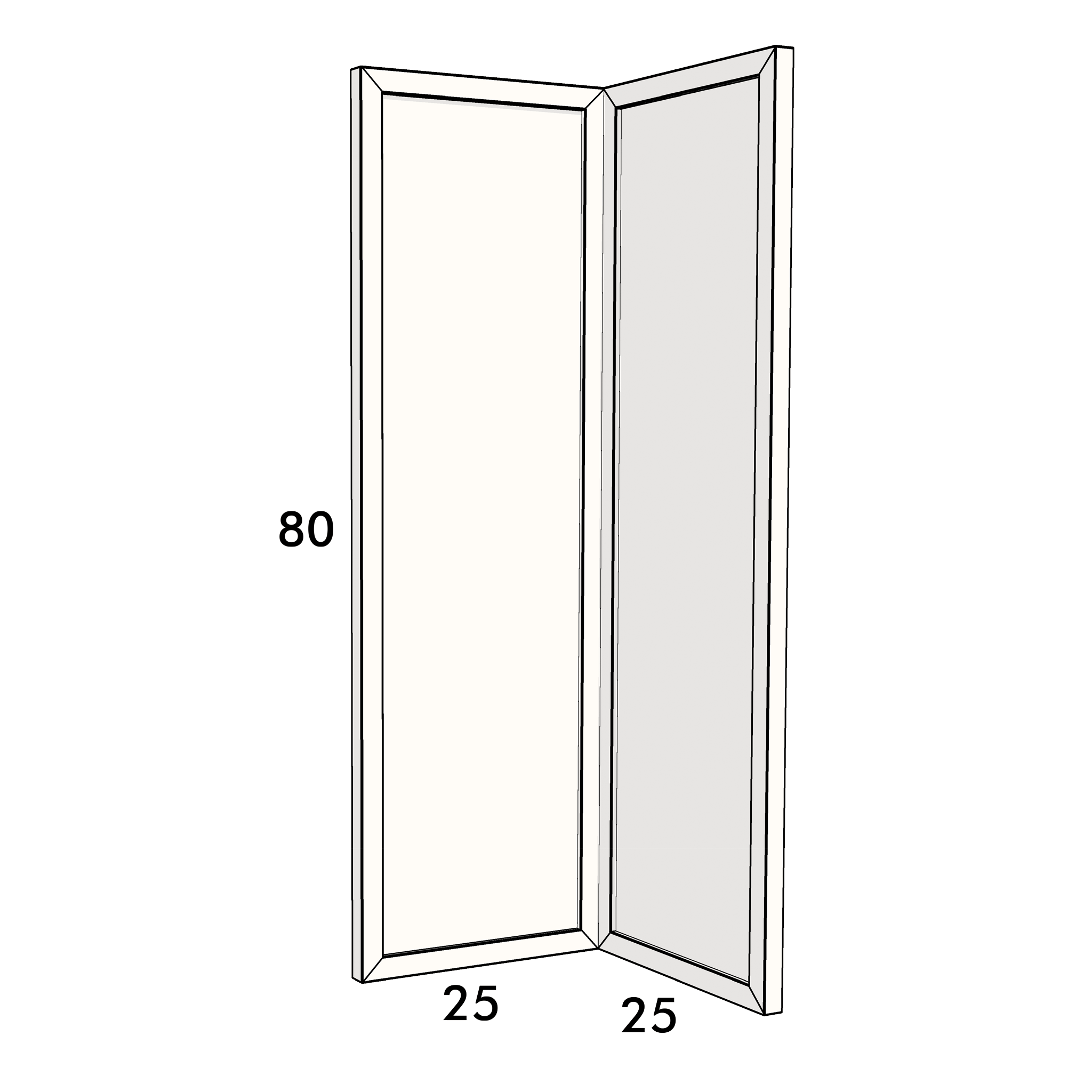80cm high corner cupboard door to fit an IKEA Metod kitchen cabinet