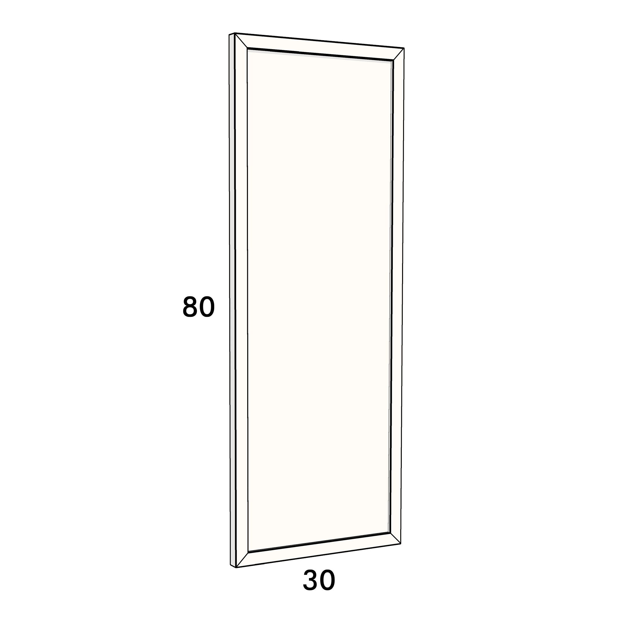 30cm wide, 80cm high cupboard door to fit an IKEA Metod kitchen cabinet