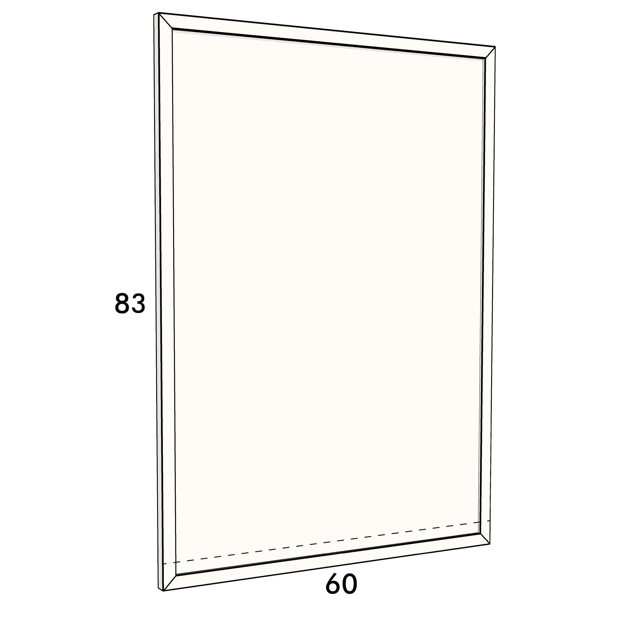 60cm wide, 83cm high cupboard door to fit an IKEA Metod kitchen cabinet