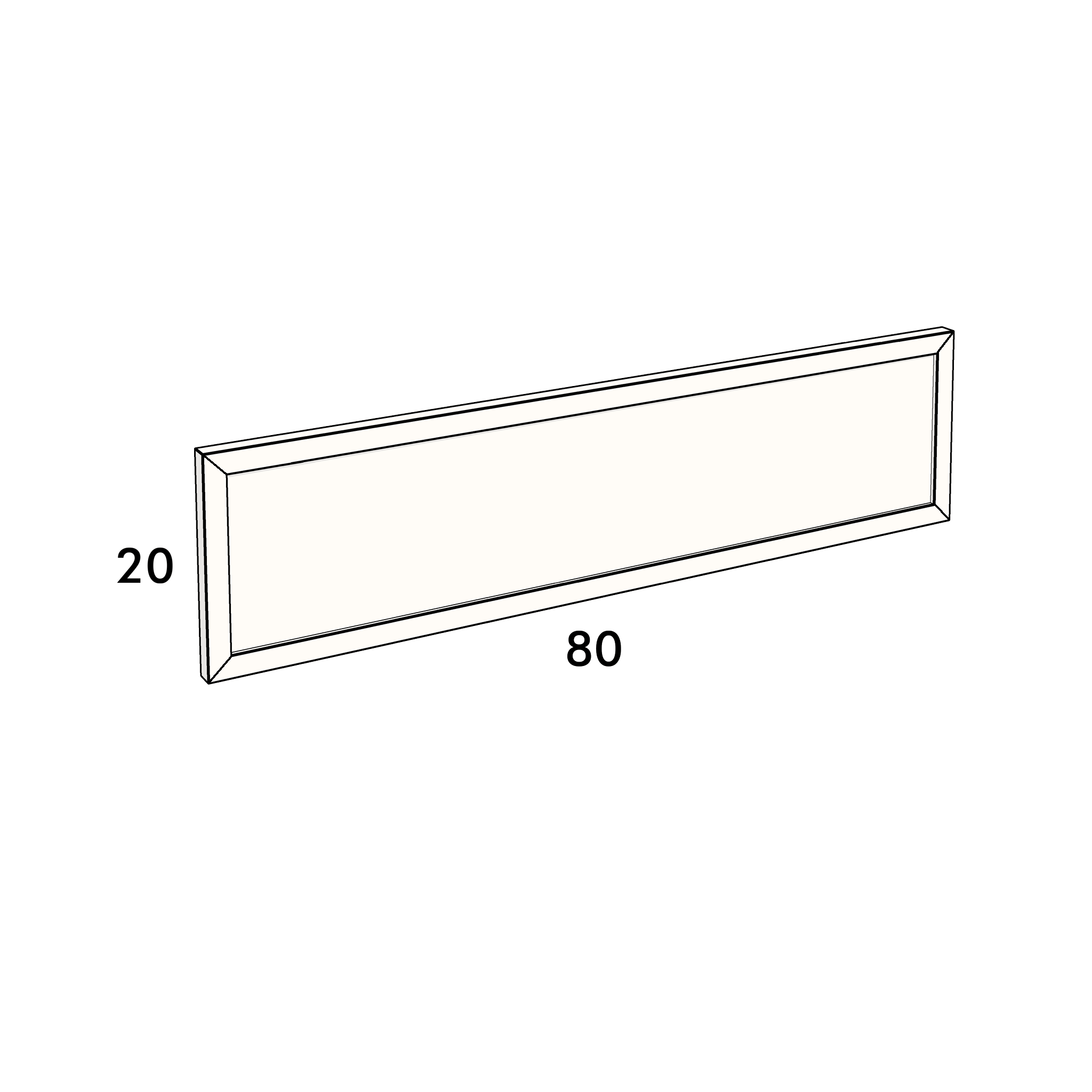 80cm wide, 20cm high drawer front to fit an IKEA Metod kitchen cabinet