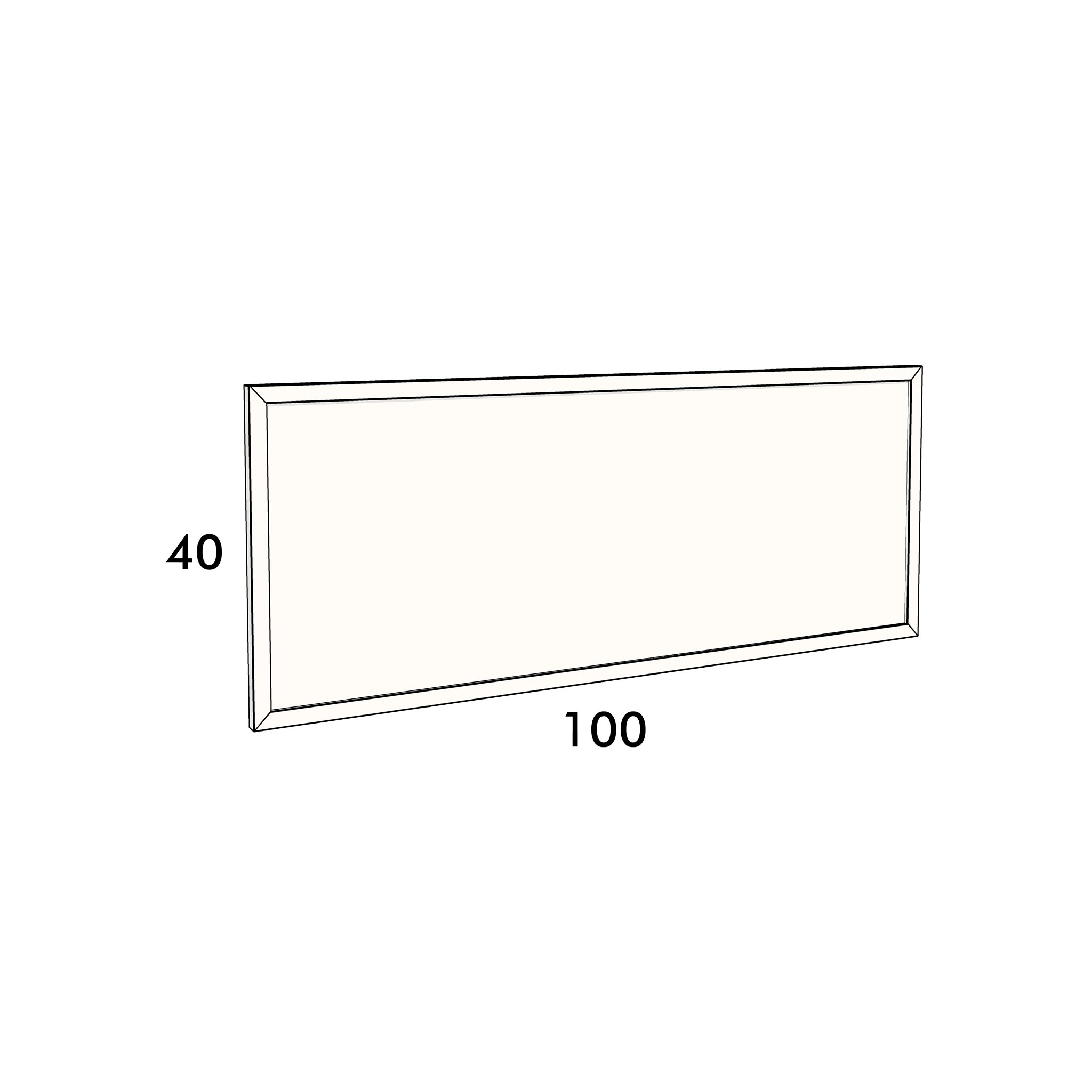 100cm wide, 40cm high cupboard door to fit an IKEA Metod kitchen cabinet