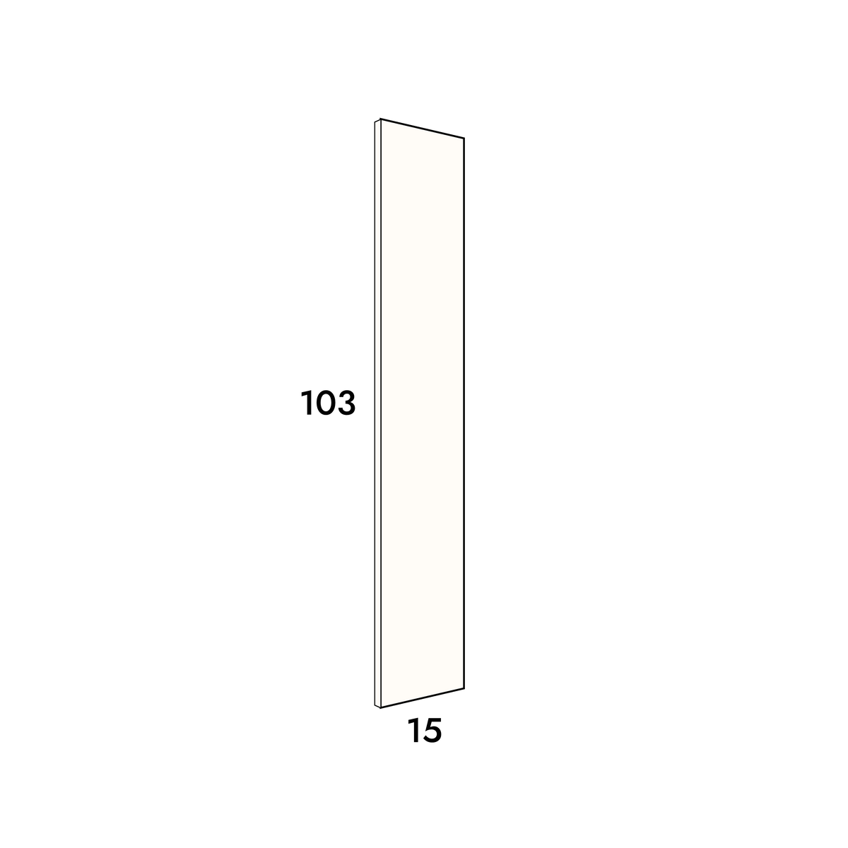 15cm wide, 103cm high filler panel to fit an IKEA Metod kitchen cabinet