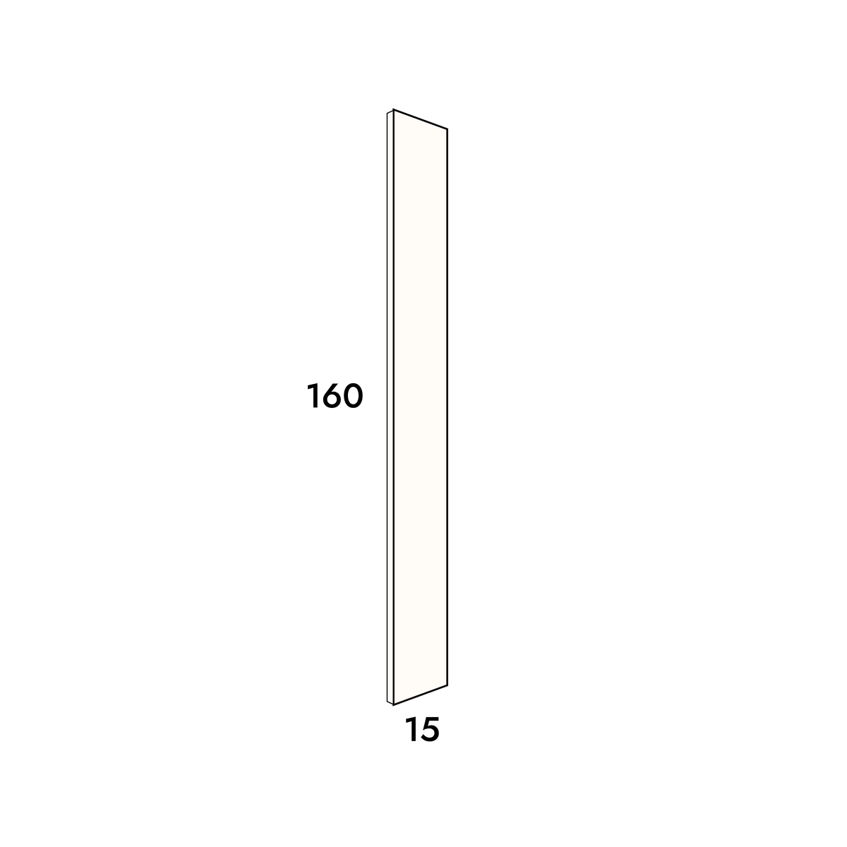 15cm wide, 160cm high filler panel to fit an IKEA Metod kitchen cabinet