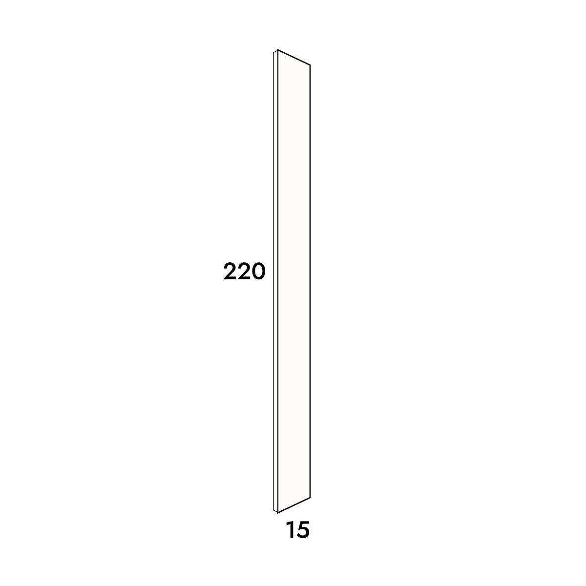 15cm wide, 220cm high filler panel to fit an IKEA Metod kitchen cabinet