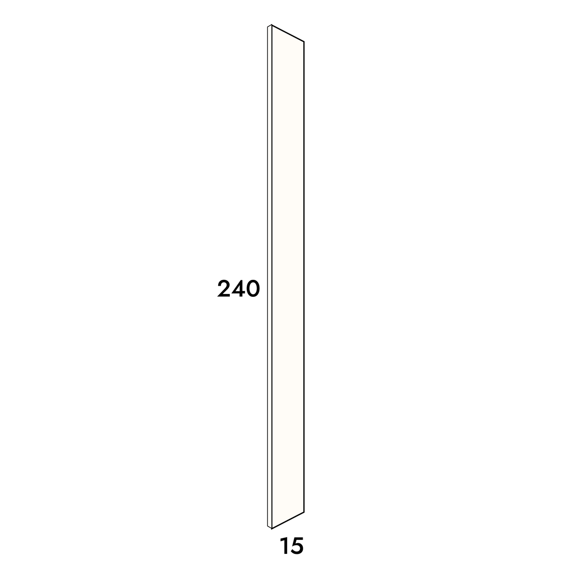 15cm wide, 240cm high filler panel to fit an IKEA Metod kitchen cabinet