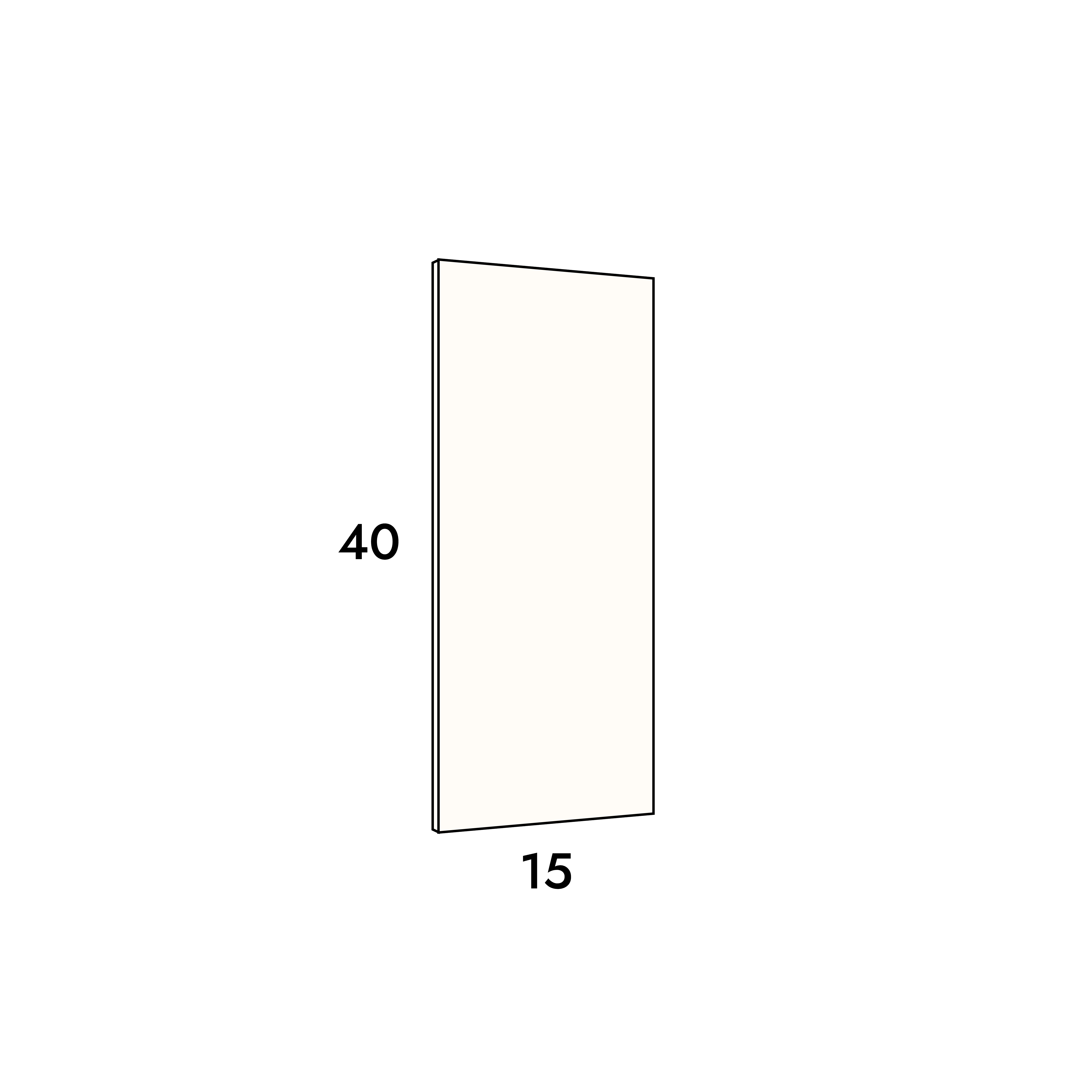 15cm wide, 40cm high filler panel to fit an IKEA Metod kitchen cabinet