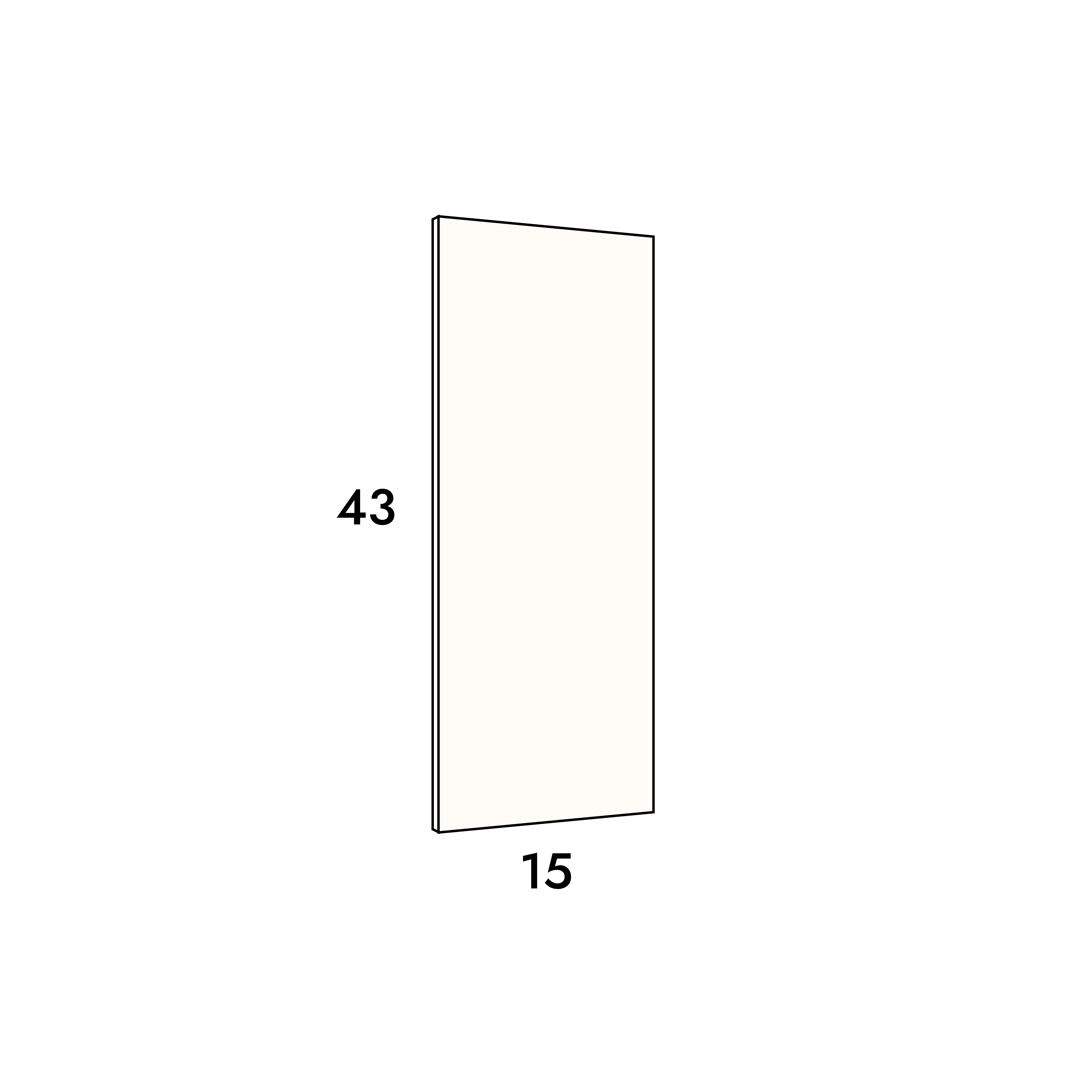 15cm wide, 43cm high filler panel to fit an IKEA Metod kitchen cabinet
