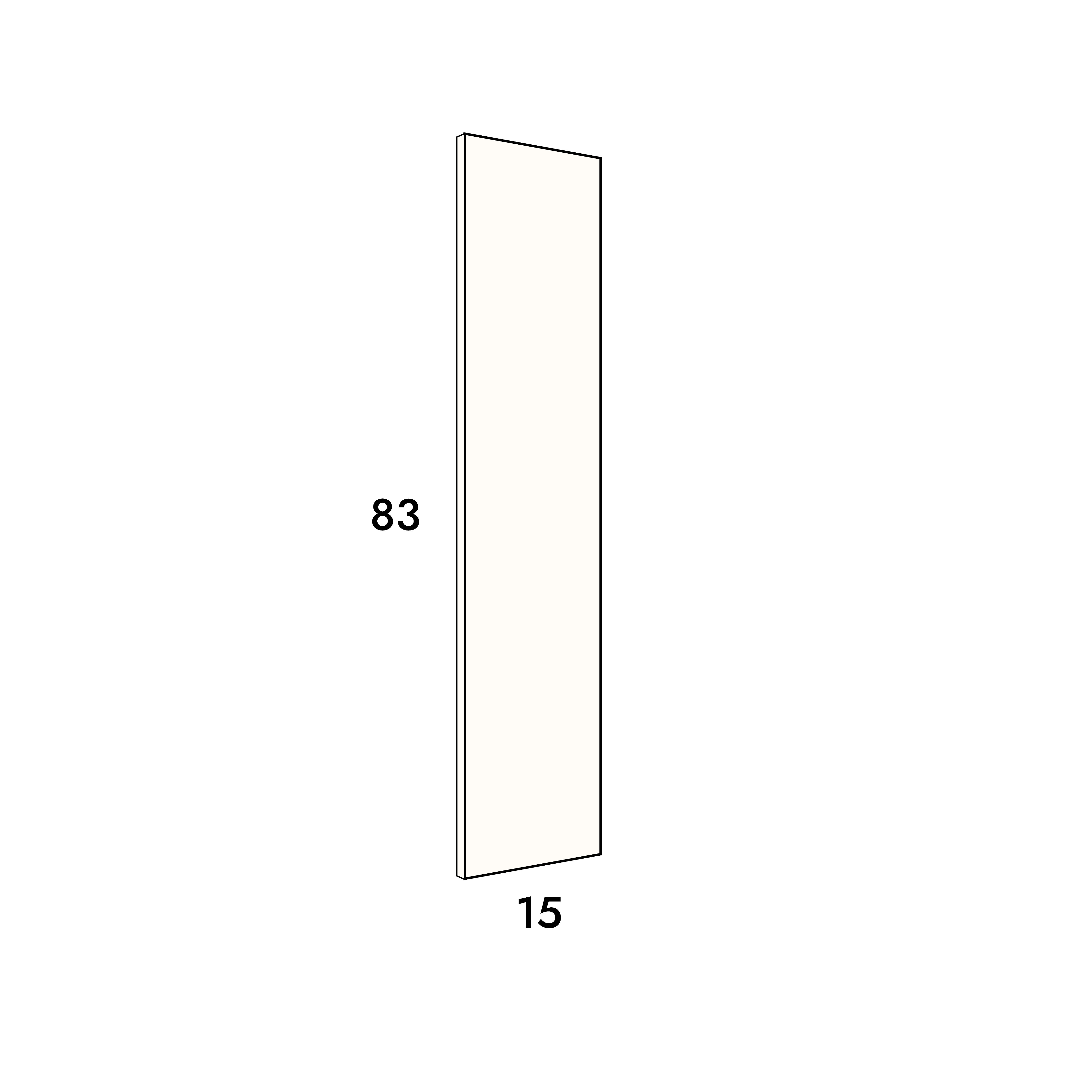 15cm wide, 83cm high filler panel to fit an IKEA Metod kitchen cabinet