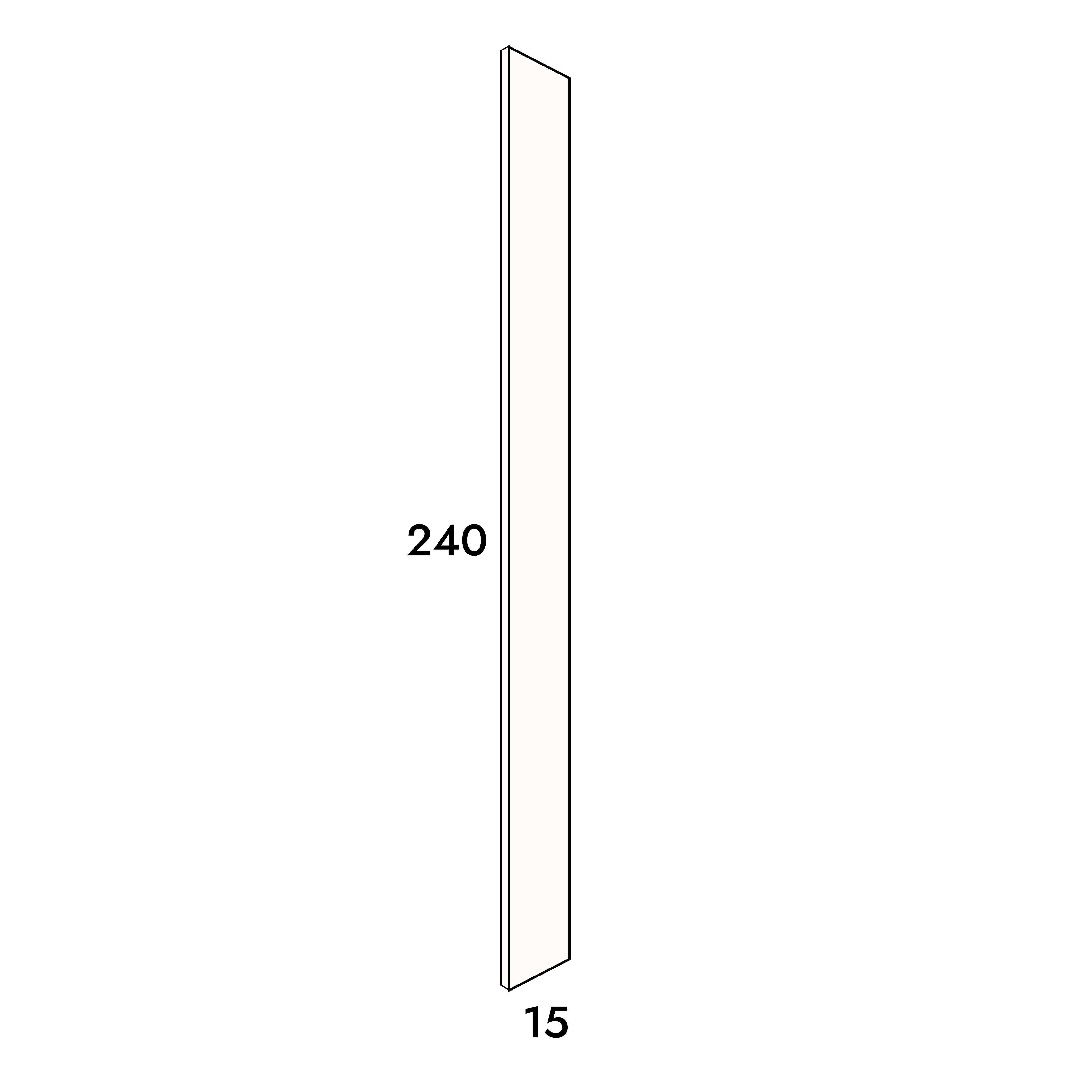 15cm wide, 240cm high filler panel to fit an IKEA Metod kitchen cabinet