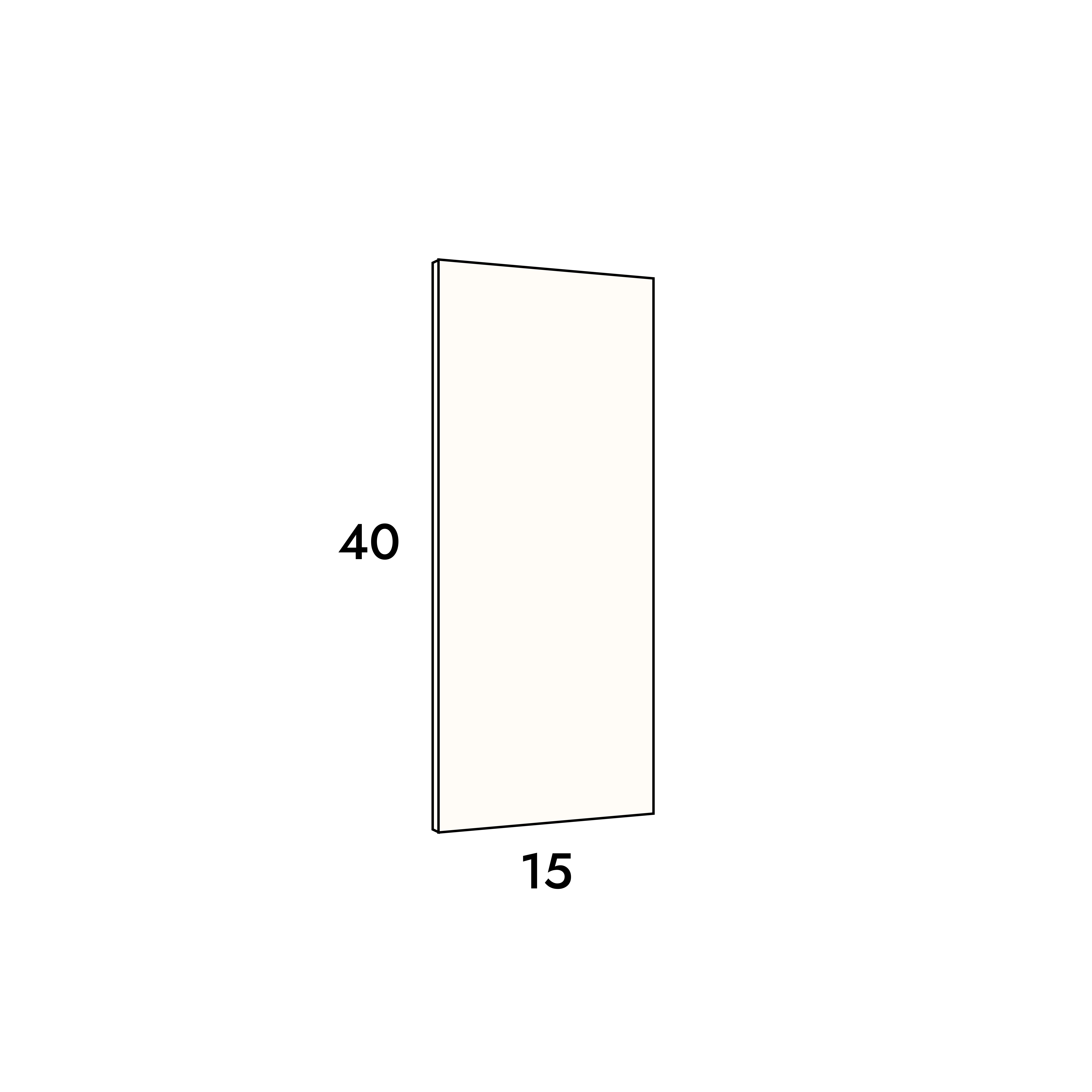 15cm wide, 40cm high filler panel to fit an IKEA Metod kitchen cabinet