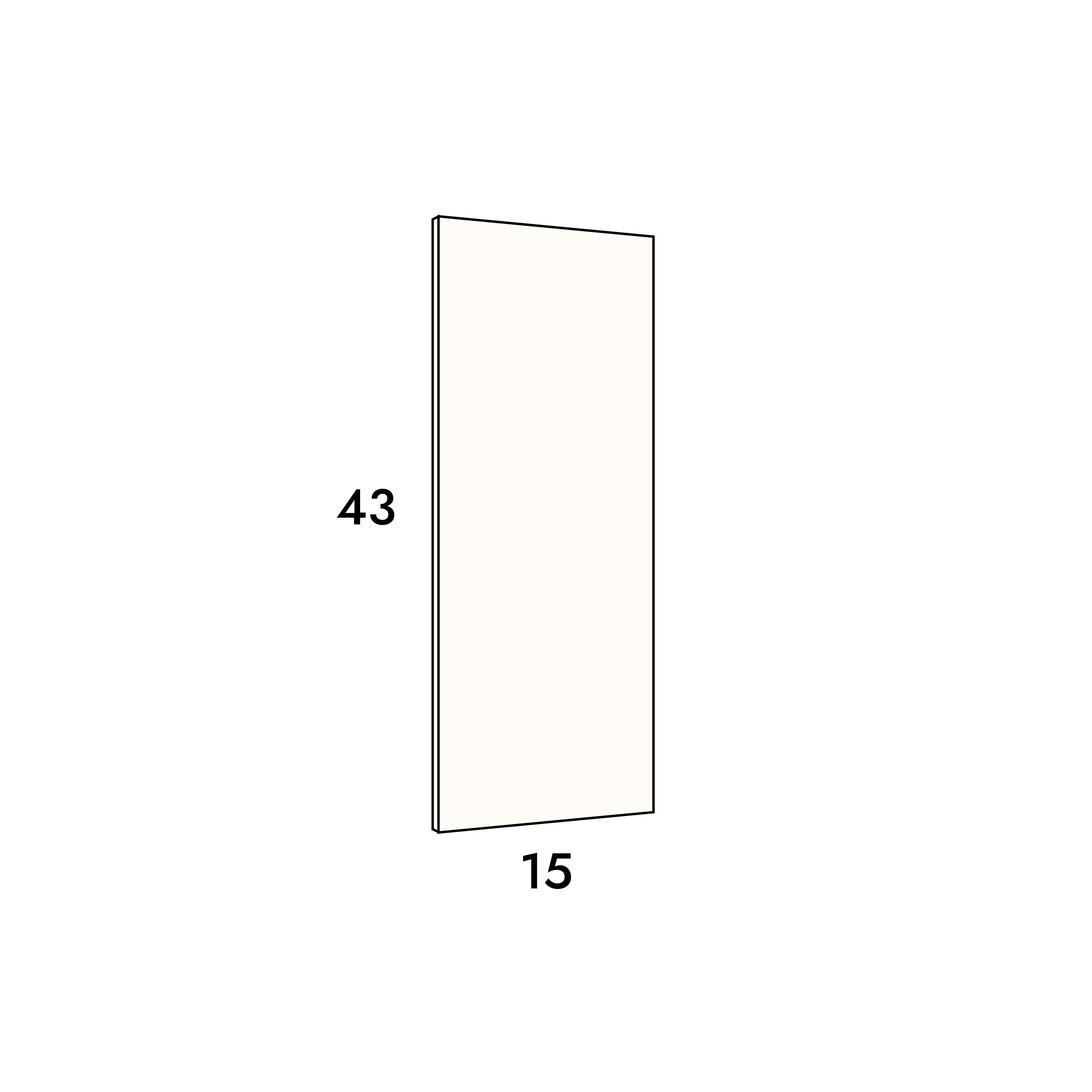 15cm wide, 43cm high filler panel to fit an IKEA Metod kitchen cabinet