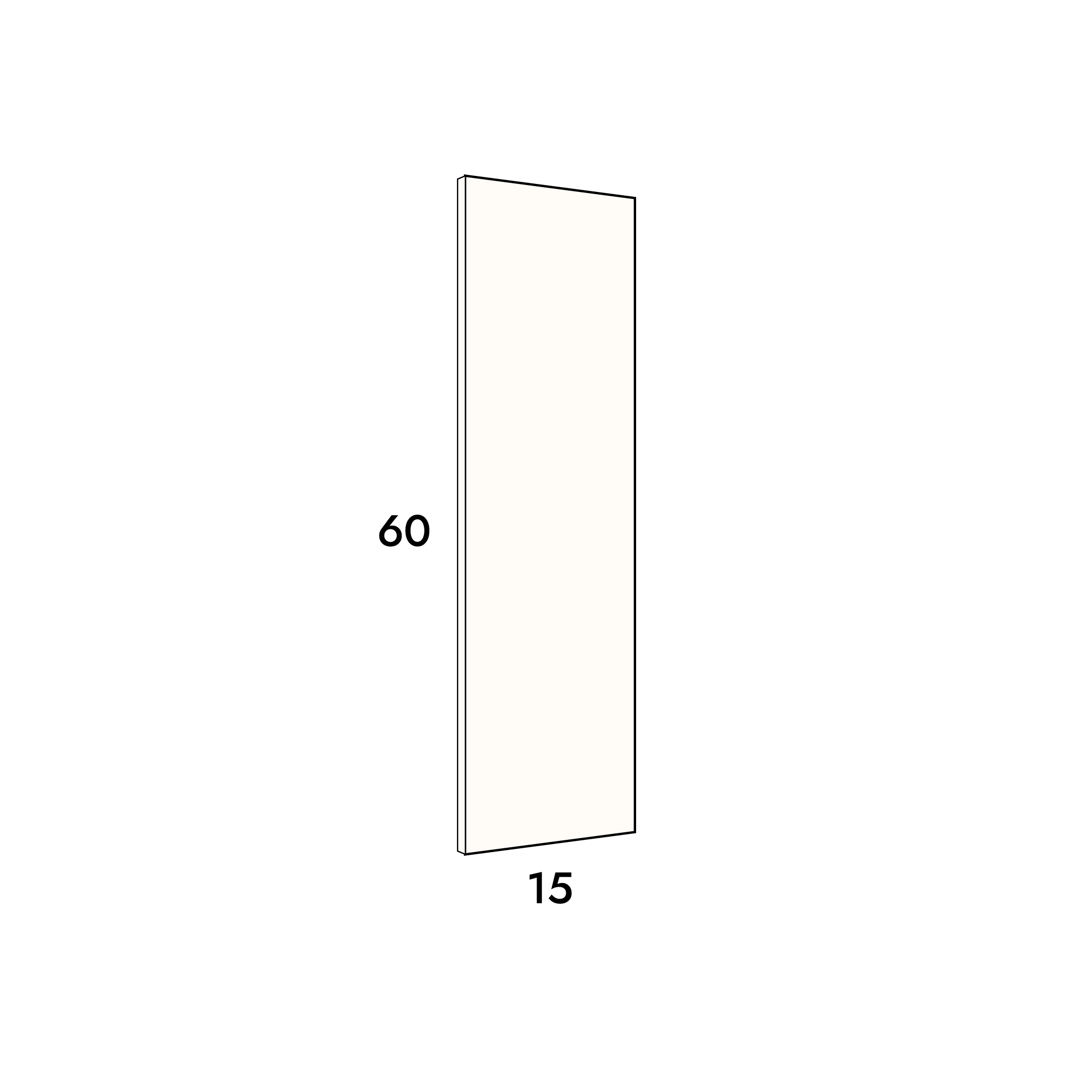 15cm wide, 60cm high filler panel to fit an IKEA Metod kitchen cabinet