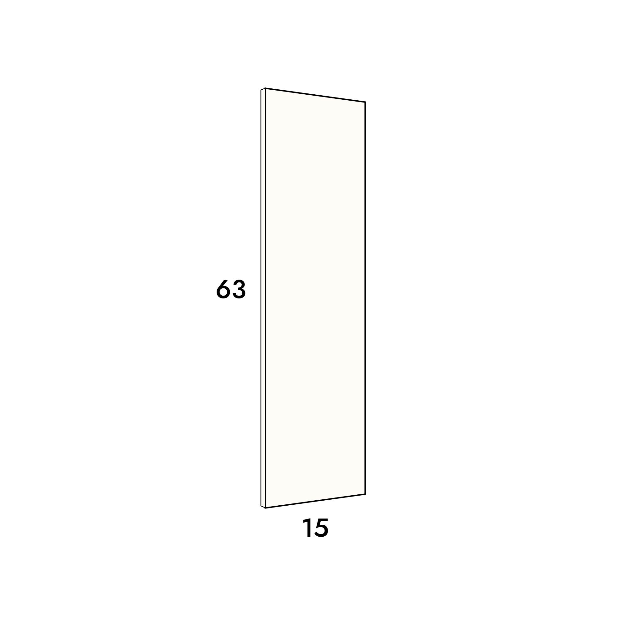 15cm wide, 63cm high filler panel to fit an IKEA Metod kitchen cabinet