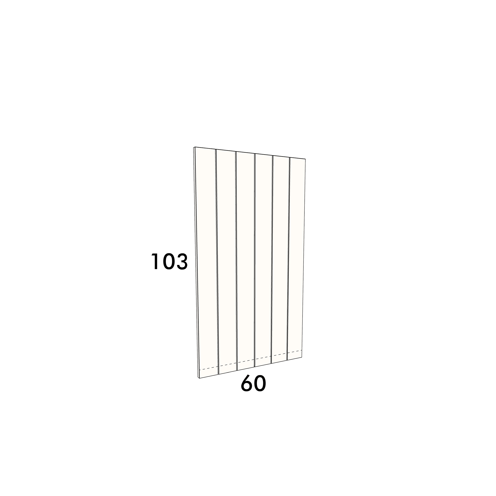 60cm wide, 103cm high cupboard door to fit an IKEA Metod kitchen cabinet