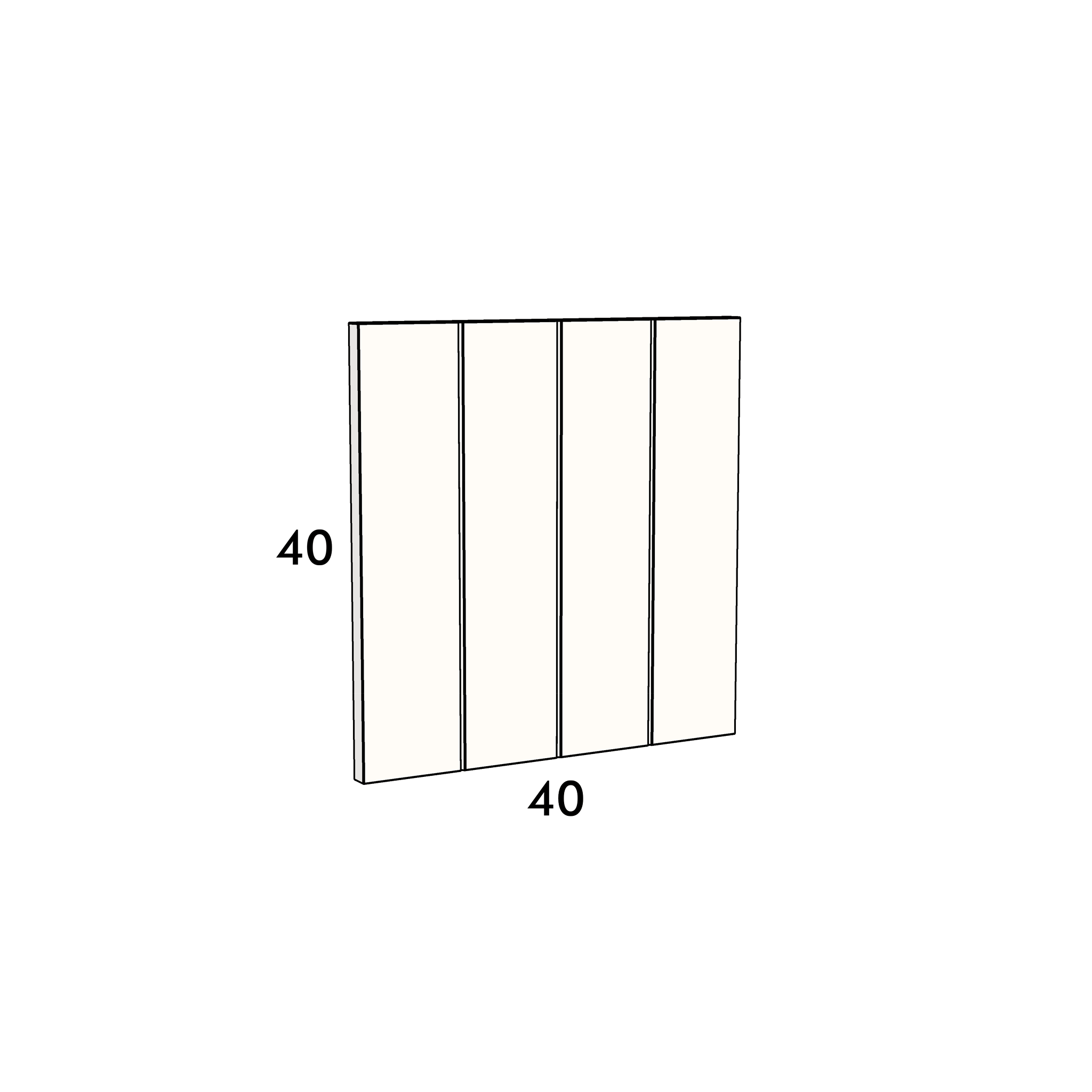 40cm wide, 40cm high drawer front to fit an IKEA Metod kitchen cabinet