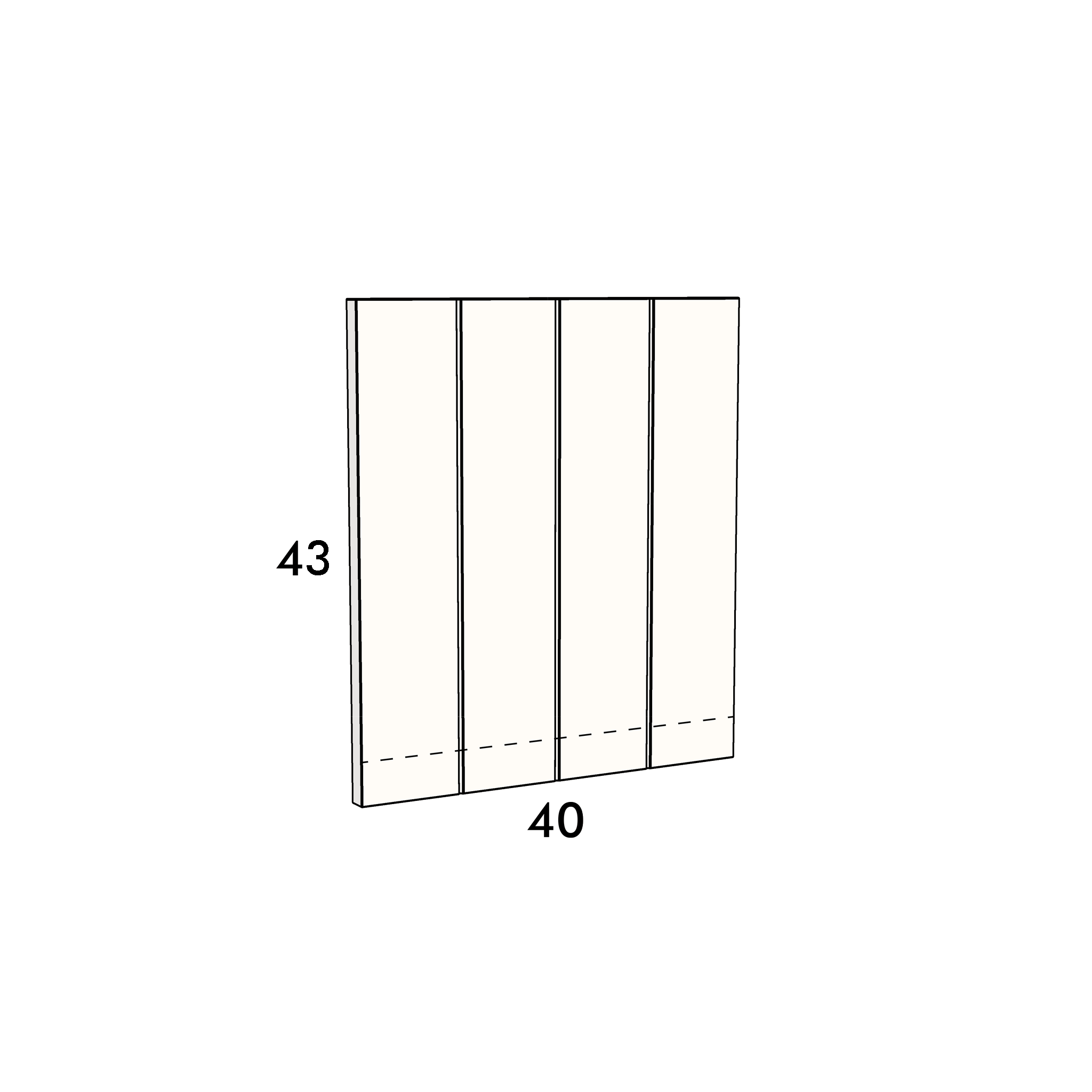 40cm wide, 43cm high cupboard door to fit an IKEA Metod kitchen cabinet