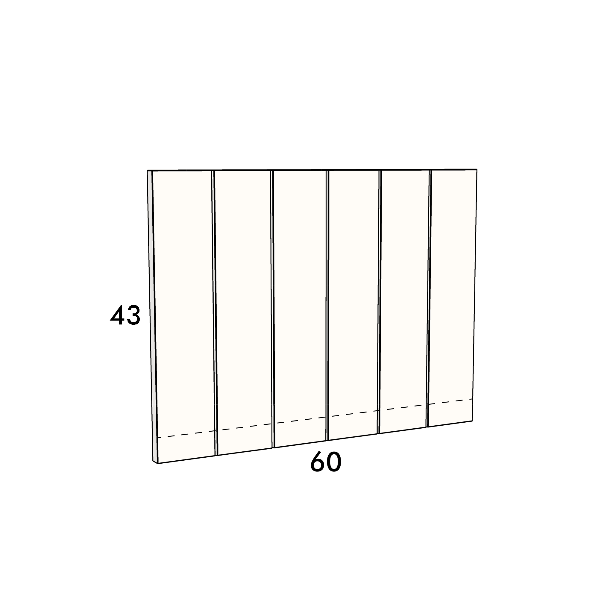 60cm wide, 43cm high cupboard door to fit an IKEA Metod kitchen cabinet