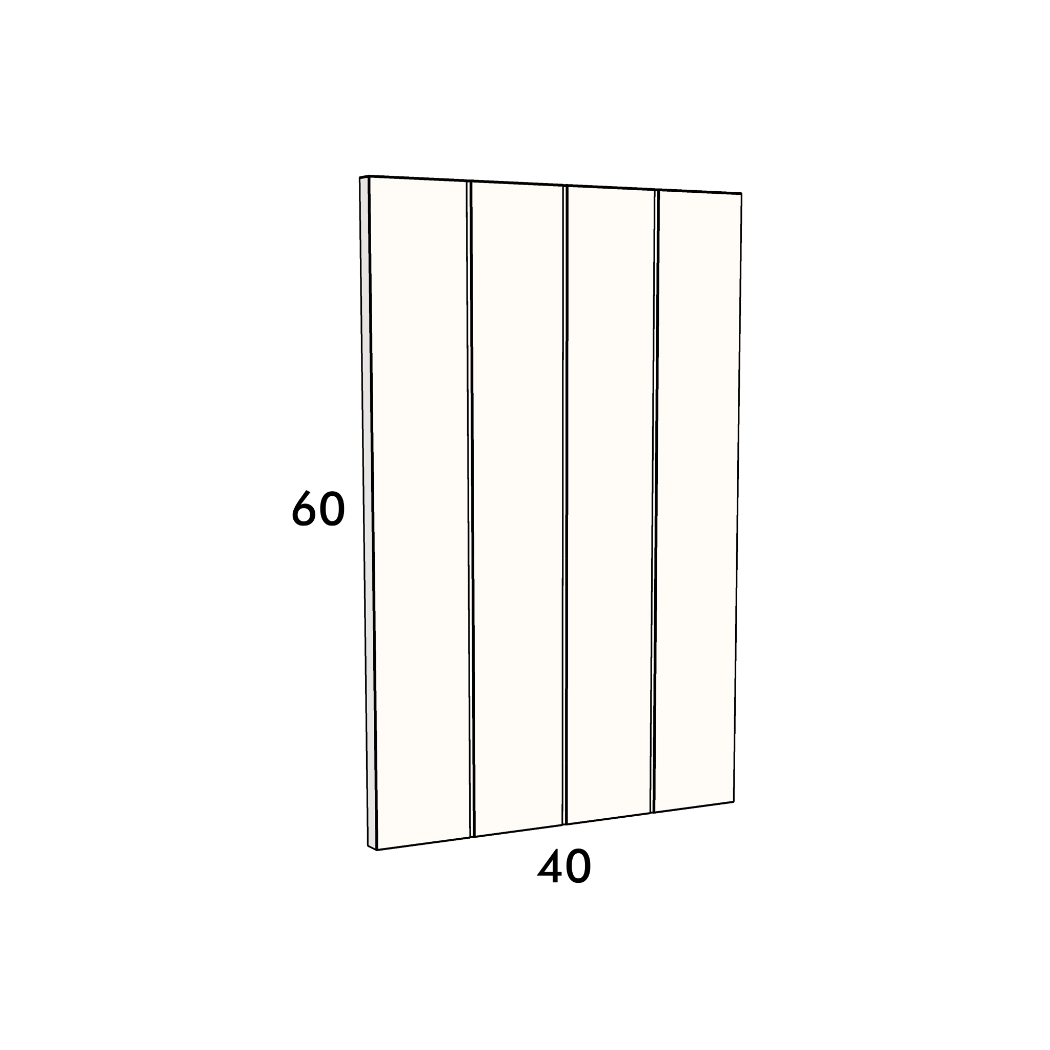 40cm wide, 60cm high drawer front to fit an IKEA Metod kitchen cabinet