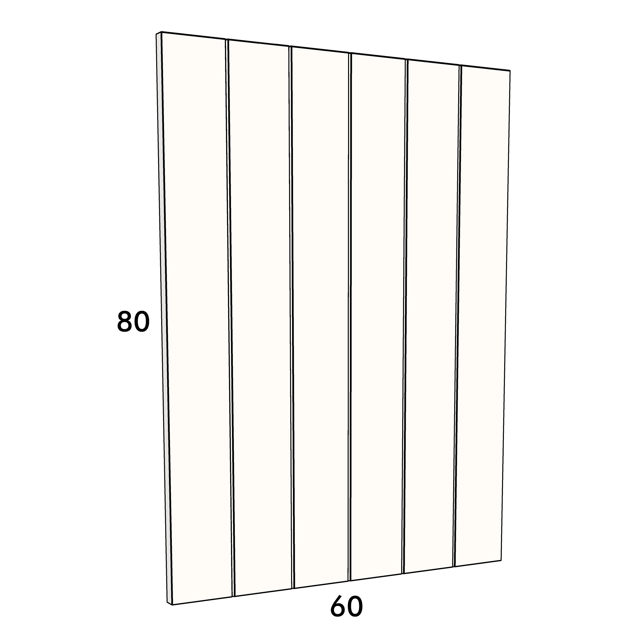 60cm wide, 80cm high cupboard door to fit an IKEA Metod kitchen cabinet