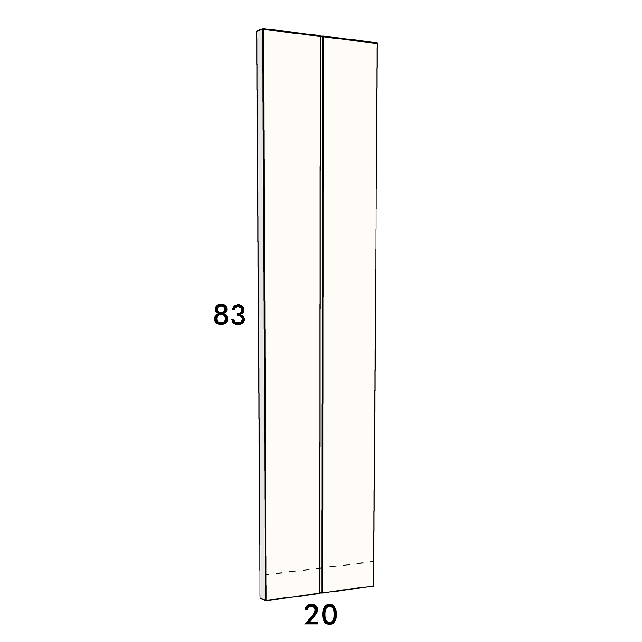 20cm wide, 83cm high cupboard door to fit an IKEA Metod kitchen cabinet