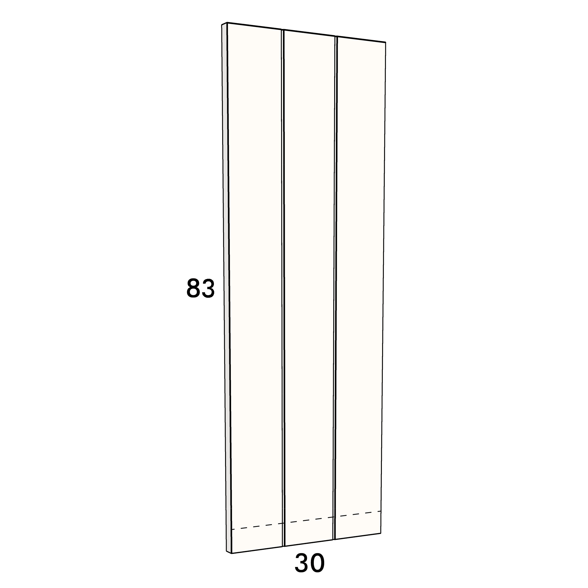 30cm wide, 83cm high cupboard door to fit an IKEA Metod kitchen cabinet