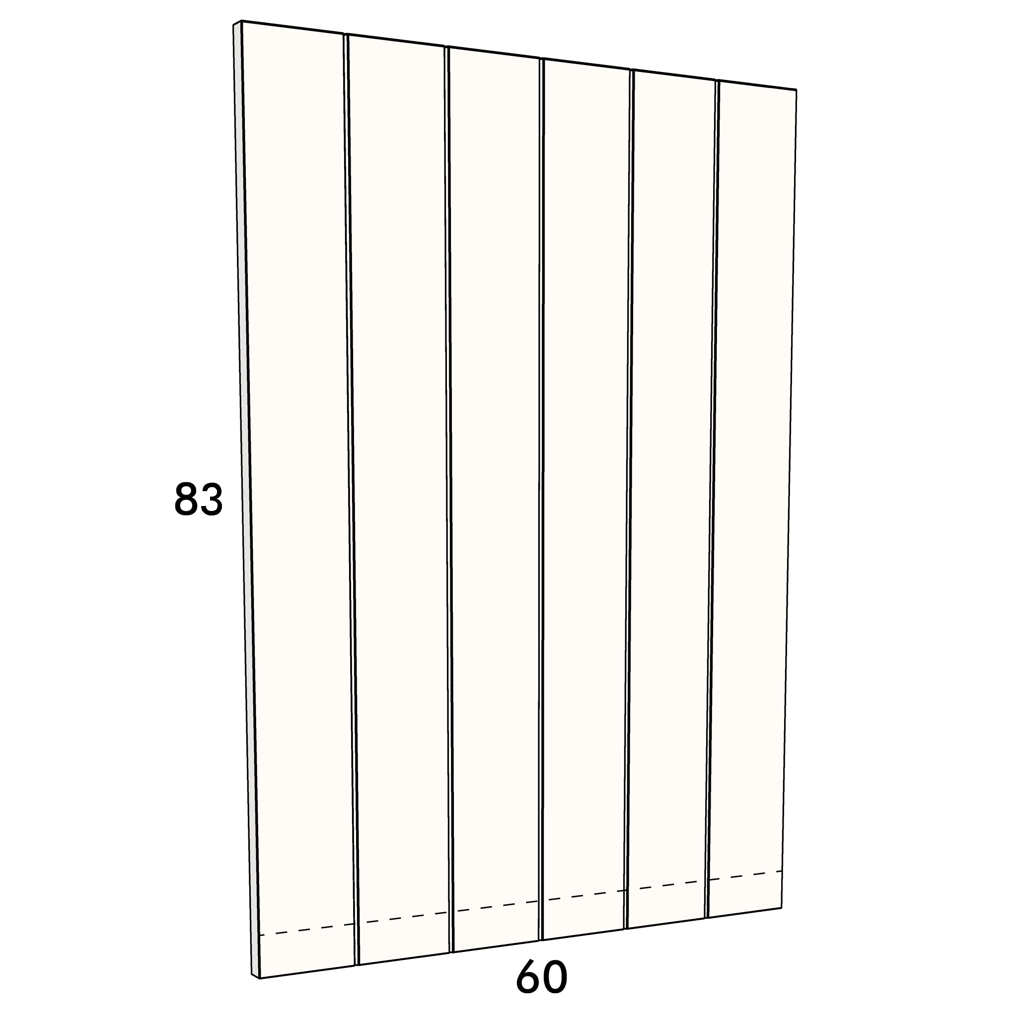 60cm wide, 83cm high cupboard door to fit an IKEA Metod kitchen cabinet