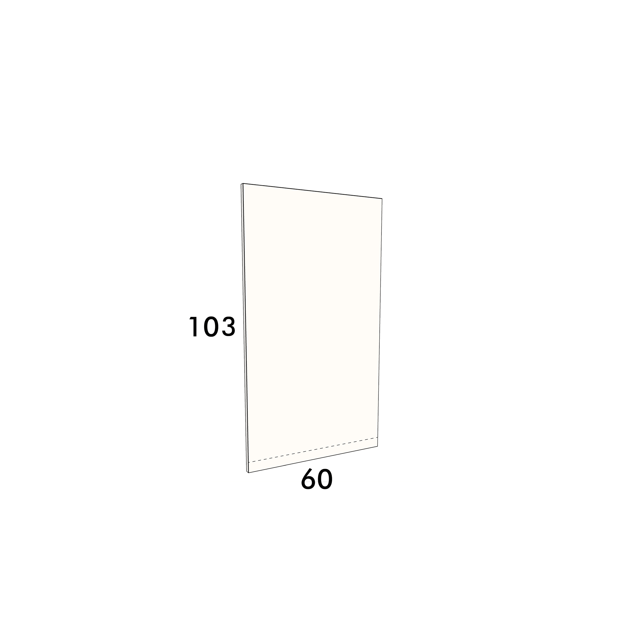 60cm wide, 103cm high cupboard door to fit an IKEA Metod kitchen cabinet