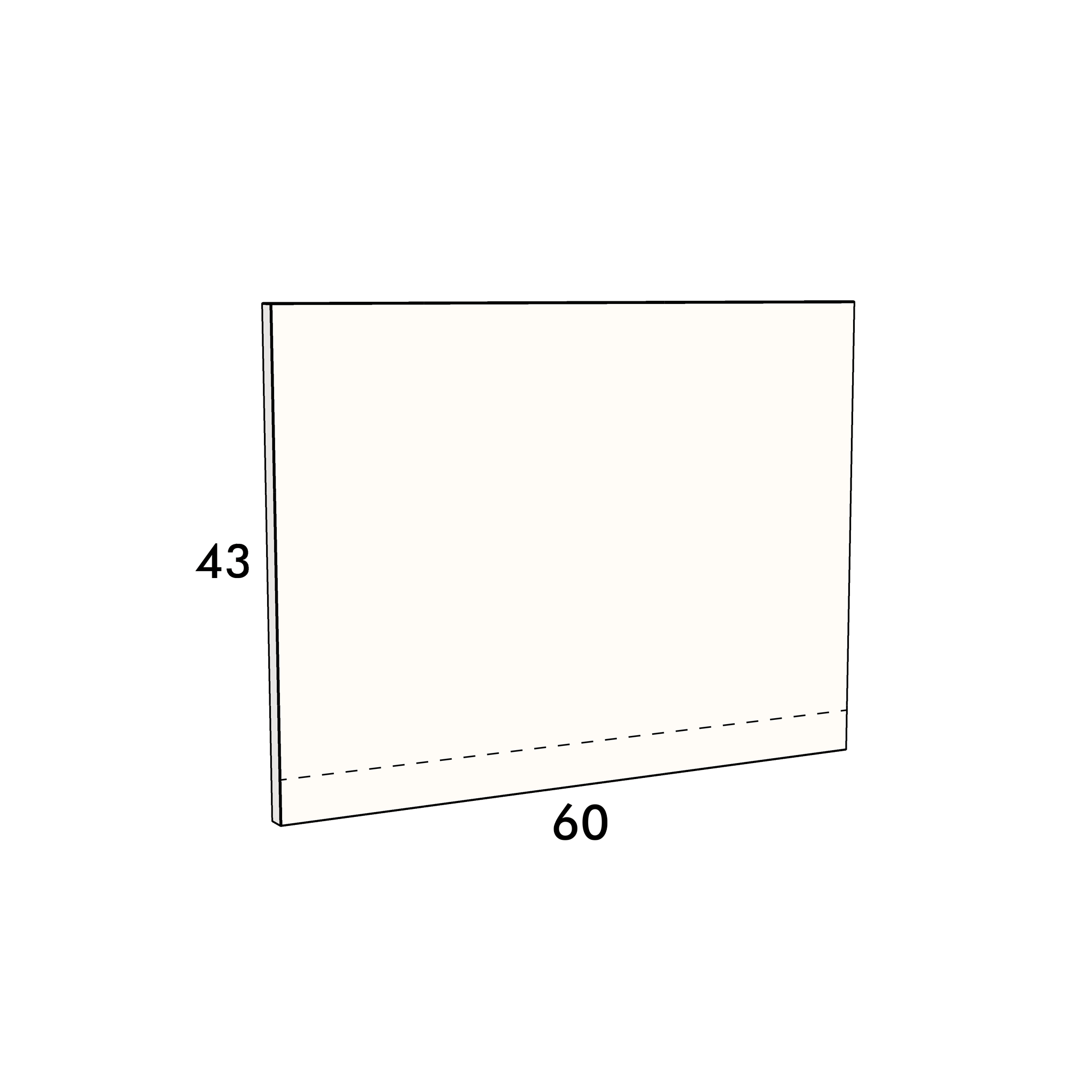 60cm wide, 43cm high cupboard door to fit an IKEA Metod kitchen cabinet