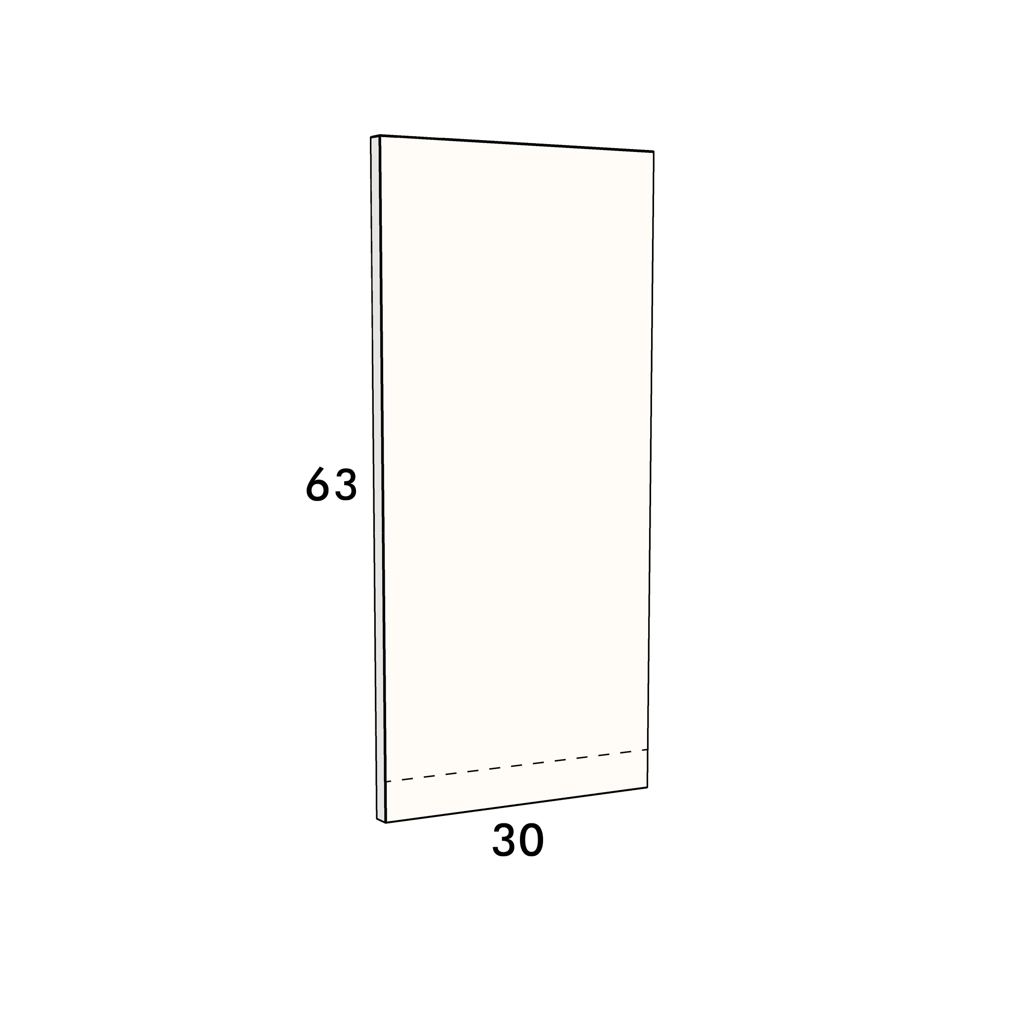 30cm wide, 63cm high cupboard door to fit an IKEA Metod kitchen cabinet
