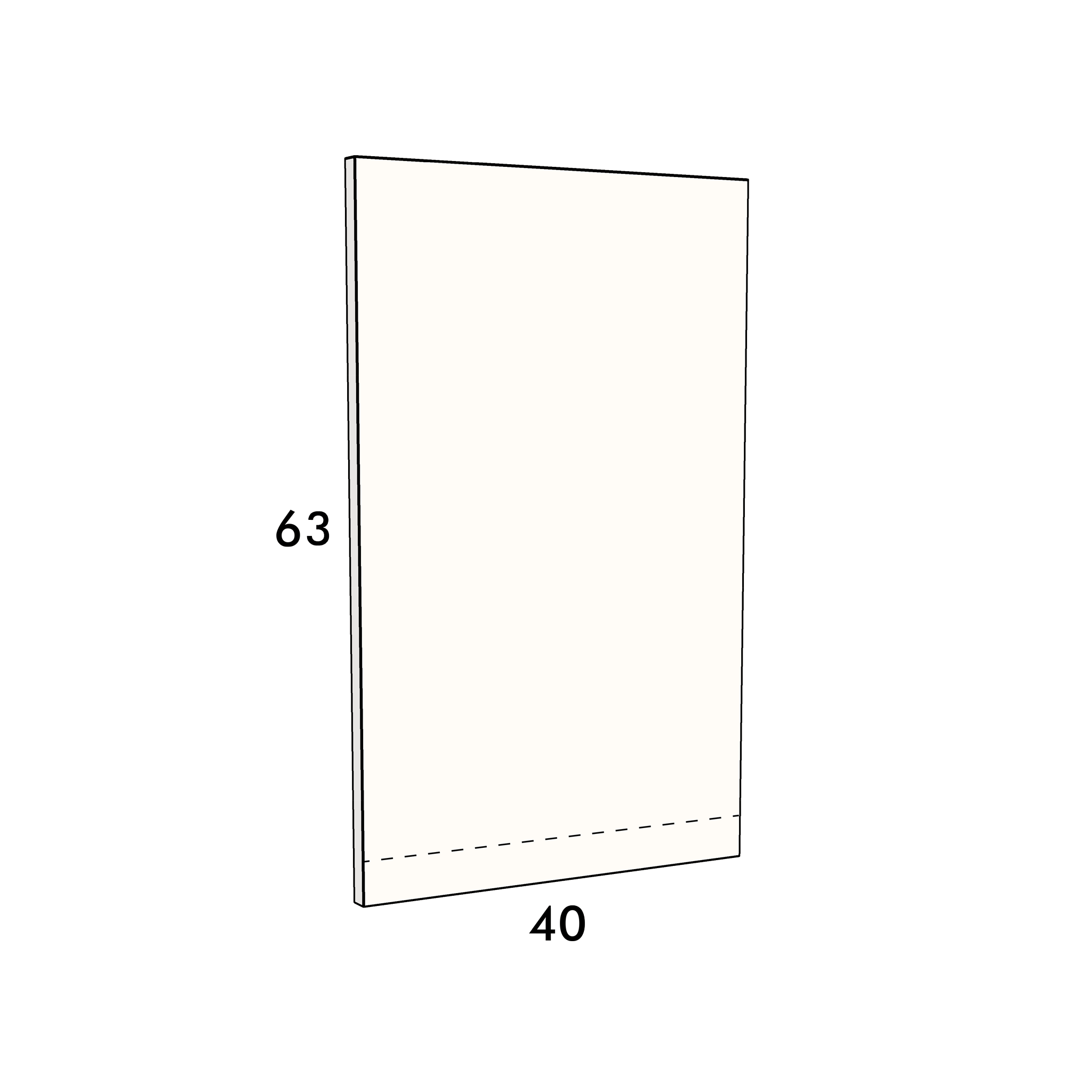 40cm wide, 63cm high cover panel to fit an IKEA Metod kitchen cabinet
