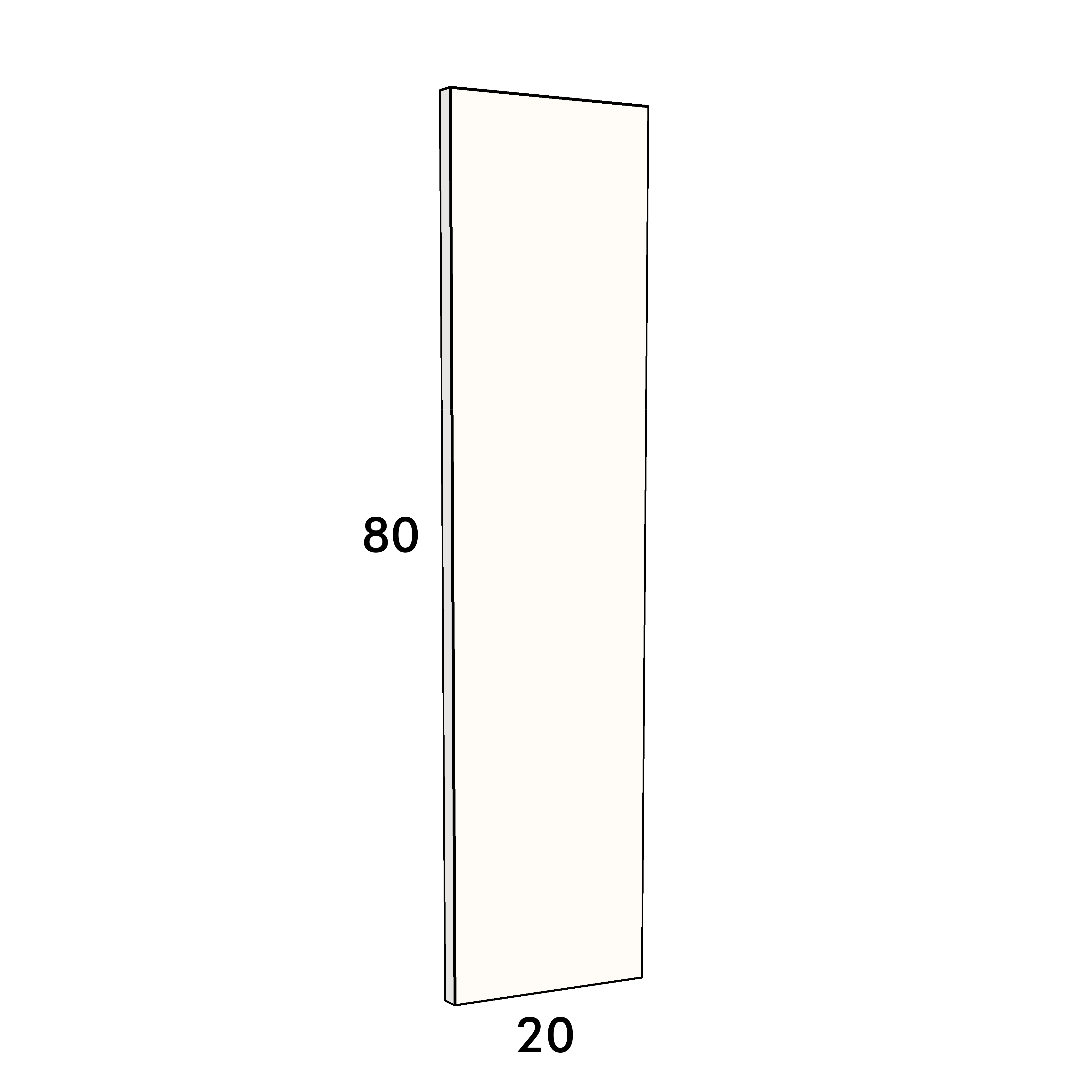 20cm wide, 80cm high drawer front to fit an IKEA Metod kitchen cabinet