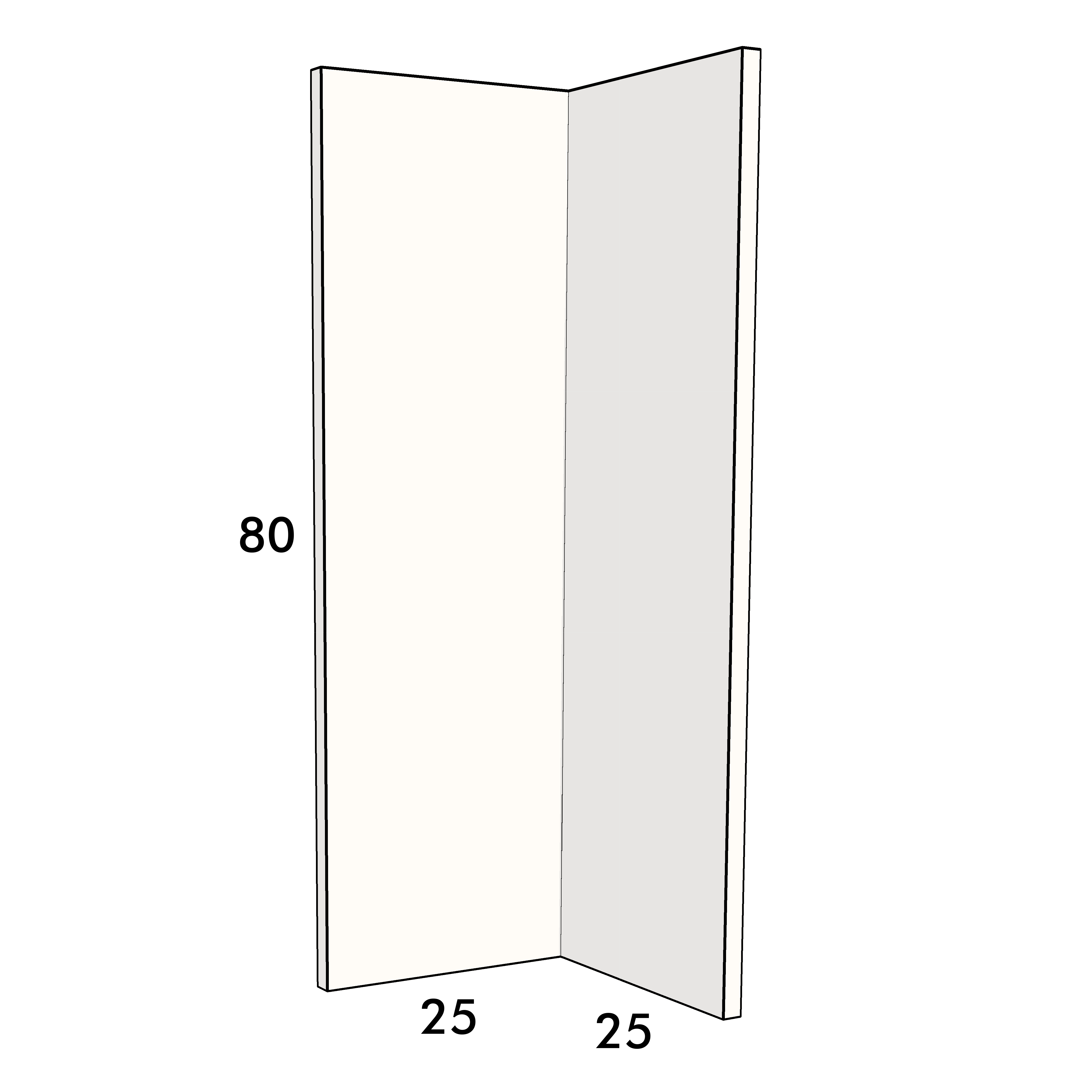 80cm high corner cupboard door to fit an IKEA Metod kitchen cabinet
