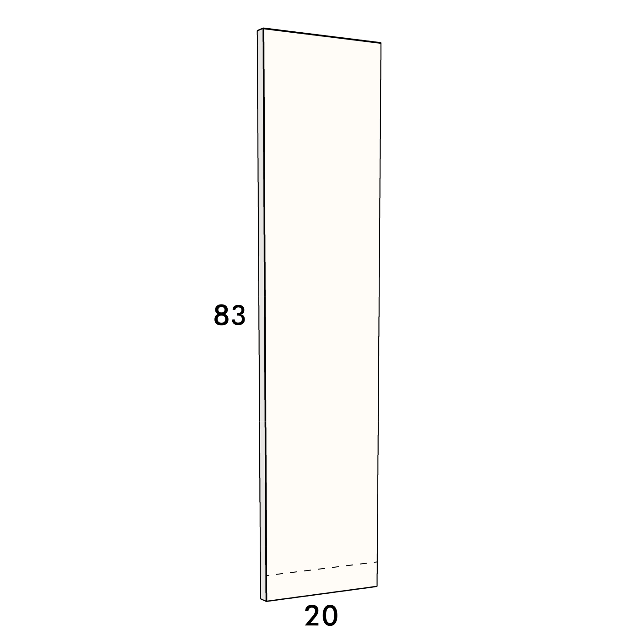 20cm wide, 83cm high cupboard door to fit an IKEA Metod kitchen cabinet