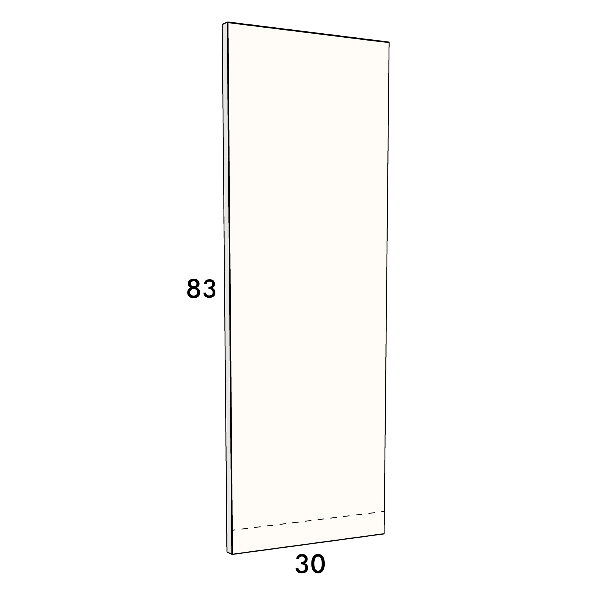 30cm wide, 83cm high cupboard door to fit an IKEA Metod kitchen cabinet