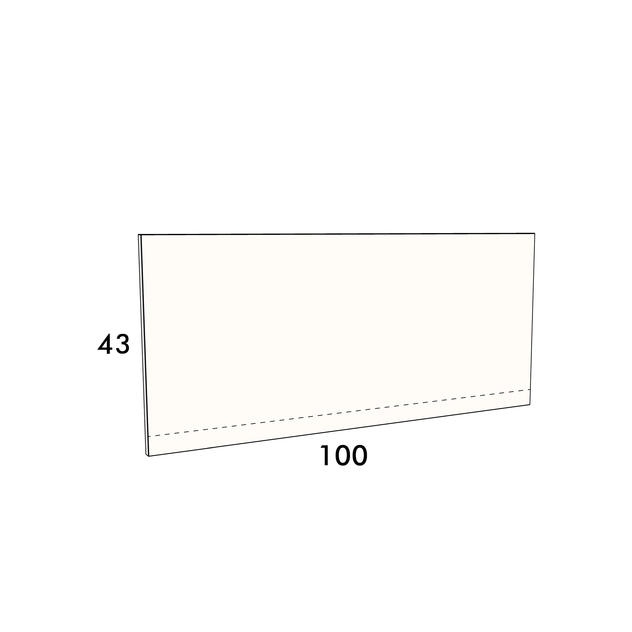 100cm wide, 43cm high cupboard door to fit an IKEA Metod kitchen cabinet