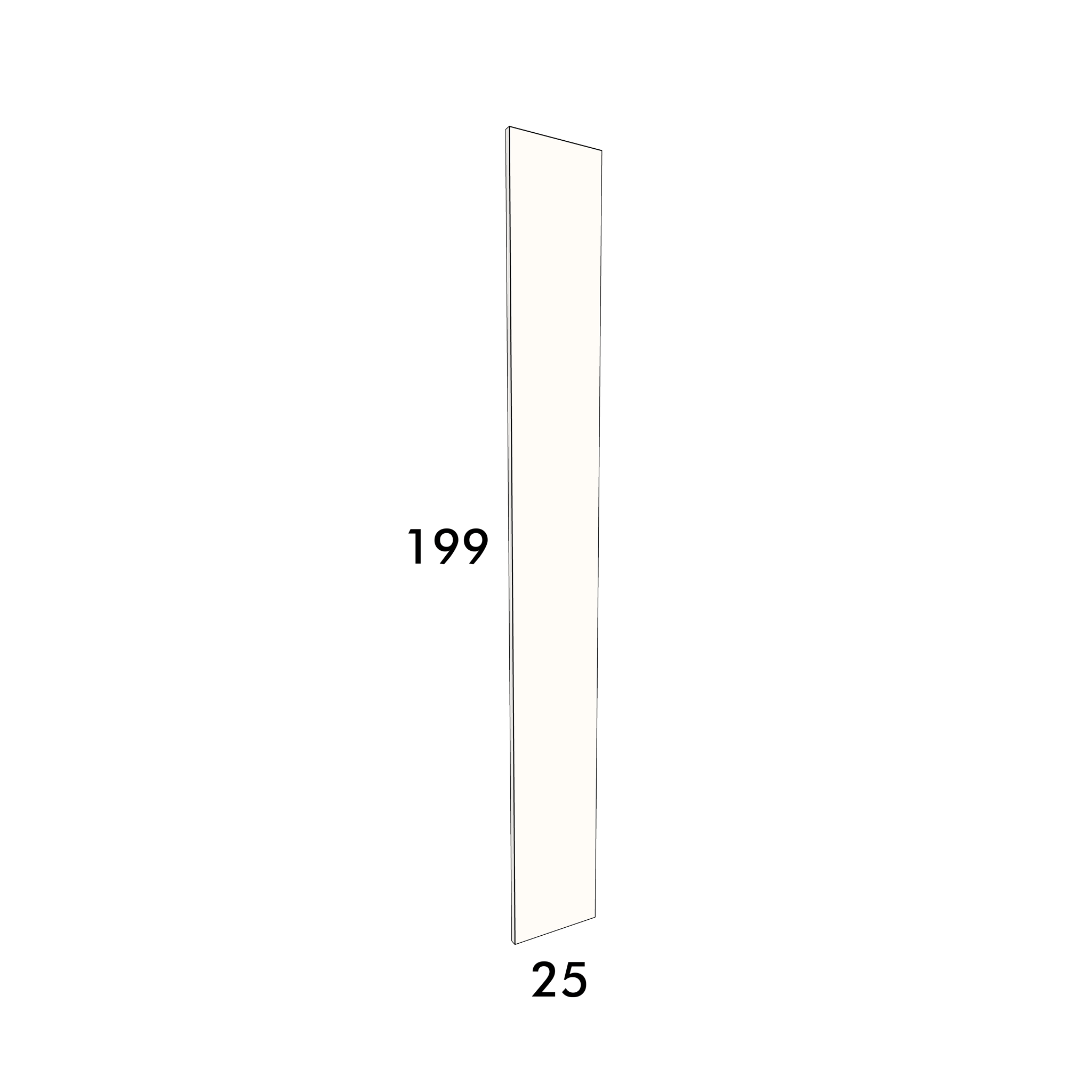 25cm wide, 199cm high door to fit an IKEA Pax wardrobe