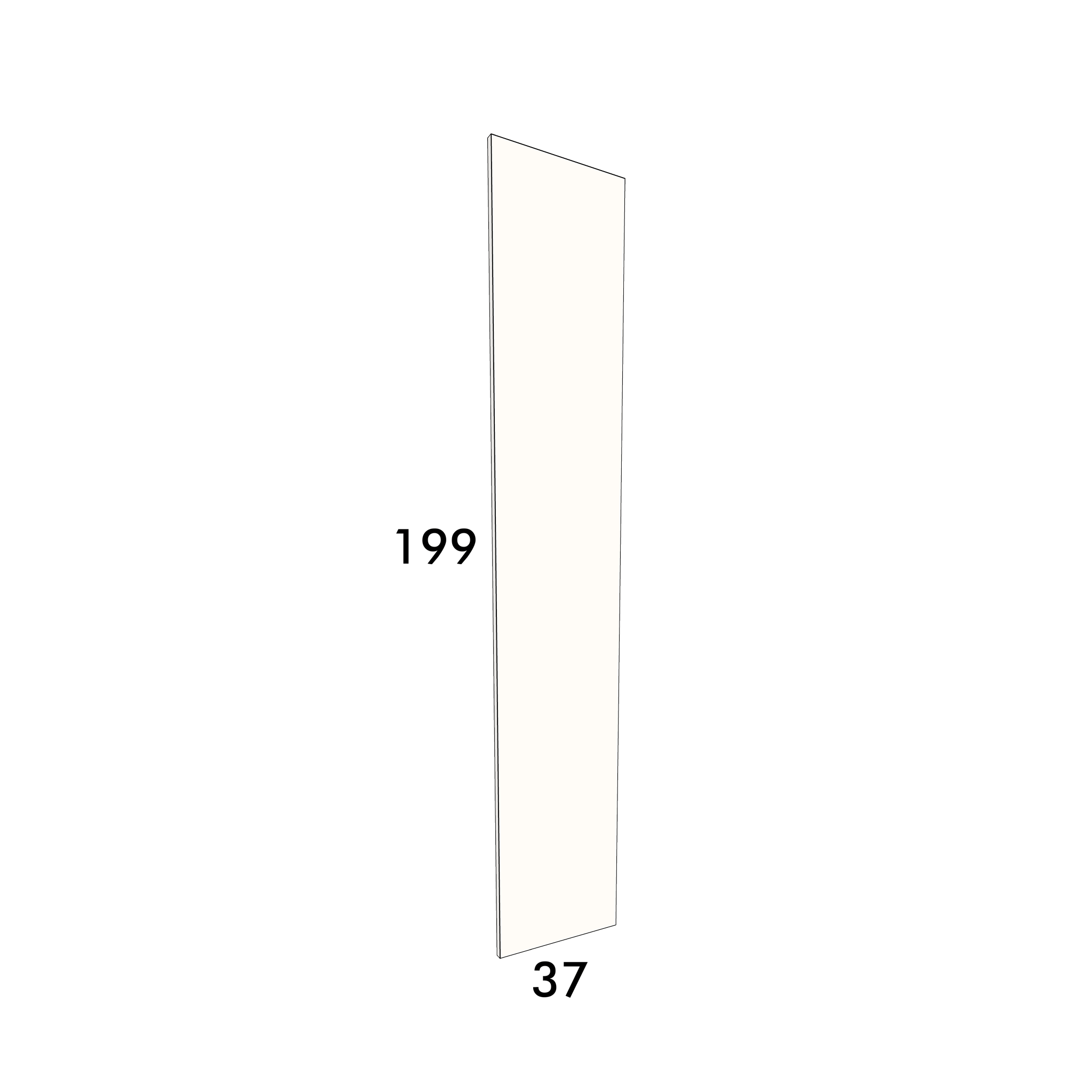 37cm wide, 199cm high door to fit an IKEA Pax wardrobe